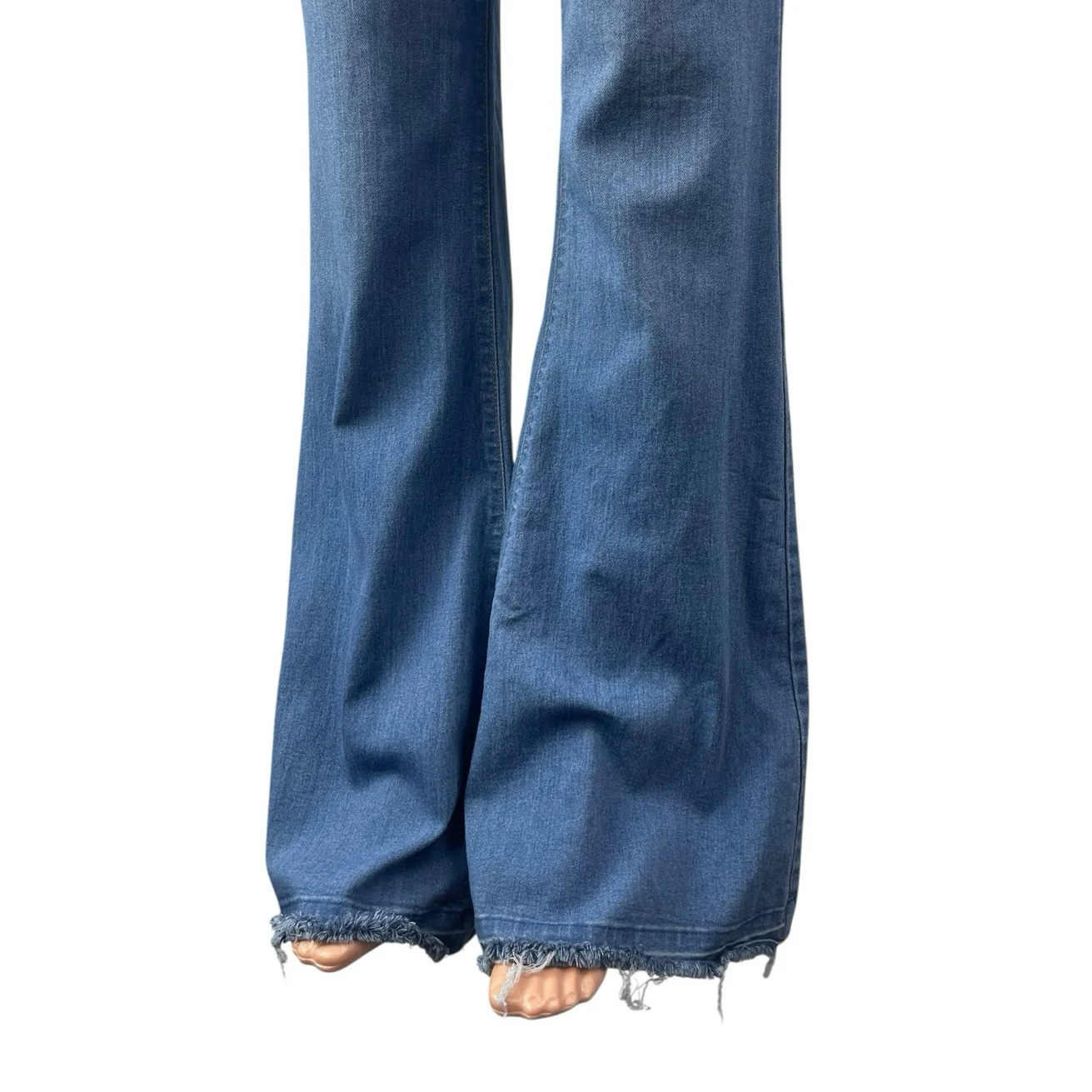 Vibrant M.I.U Womens Blue High Rise Flare Bootcut Bell Bottom Denim Jeans Size 7 - Image 3