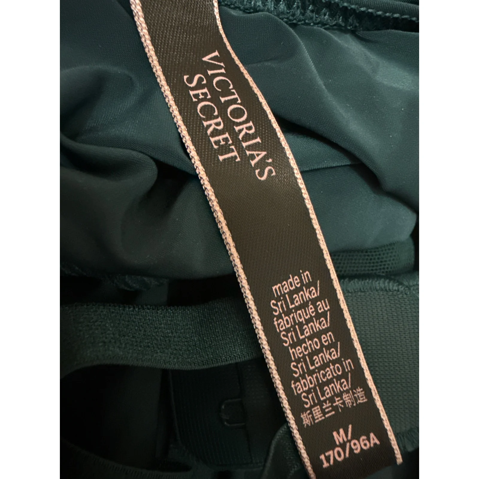 Victoria's Secret Green Crisscross Corset Mesh Lingerie Teddy Bodysuit Size M - Image 5