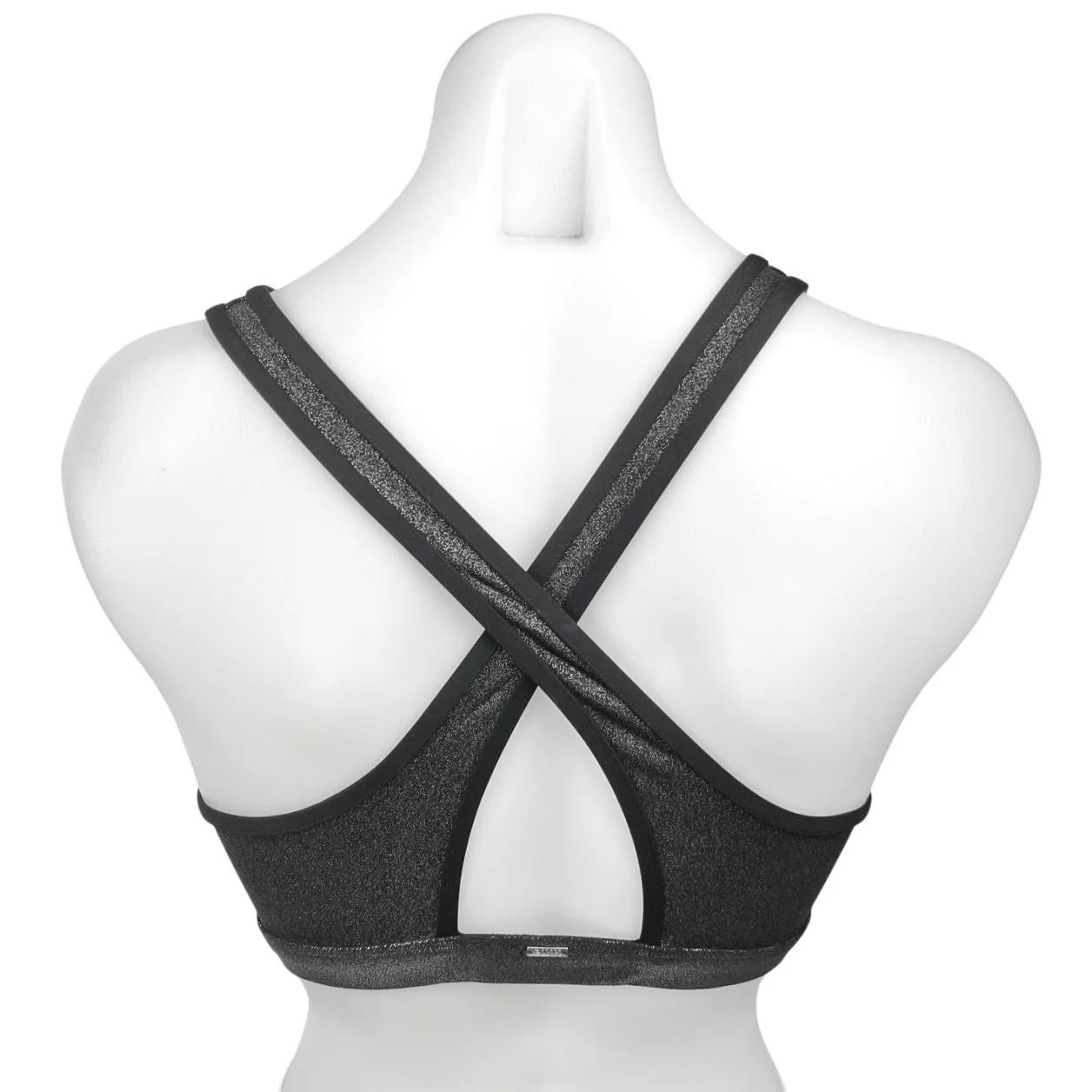 Victoria's Secret PINK Black Metallic Ultimate Perforated Sports Bra tank Top M - Image 2