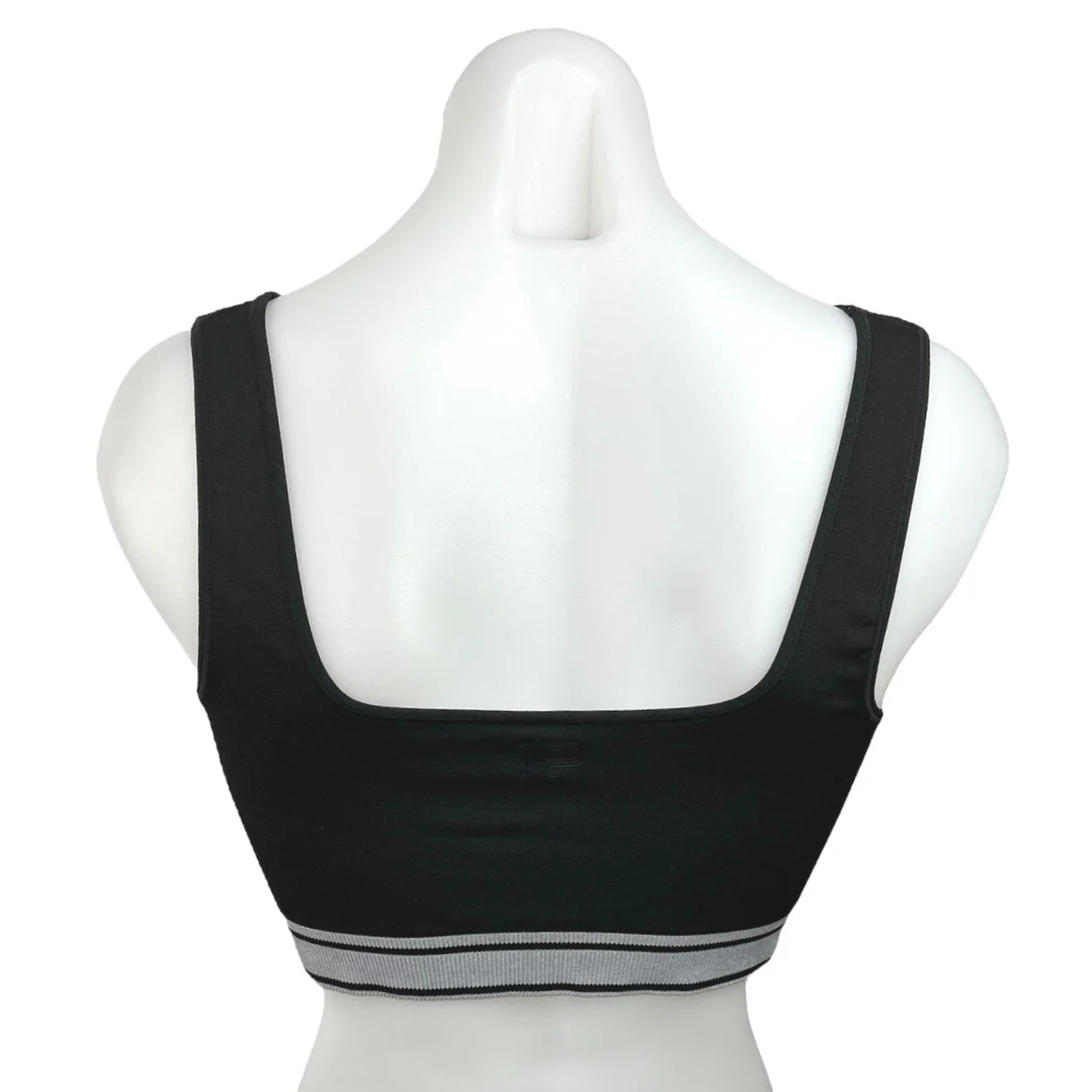 Victoria's Secret PINK Black Square Neck Activewear Yoga Gym Crop Tank Top Sz L - Image 2