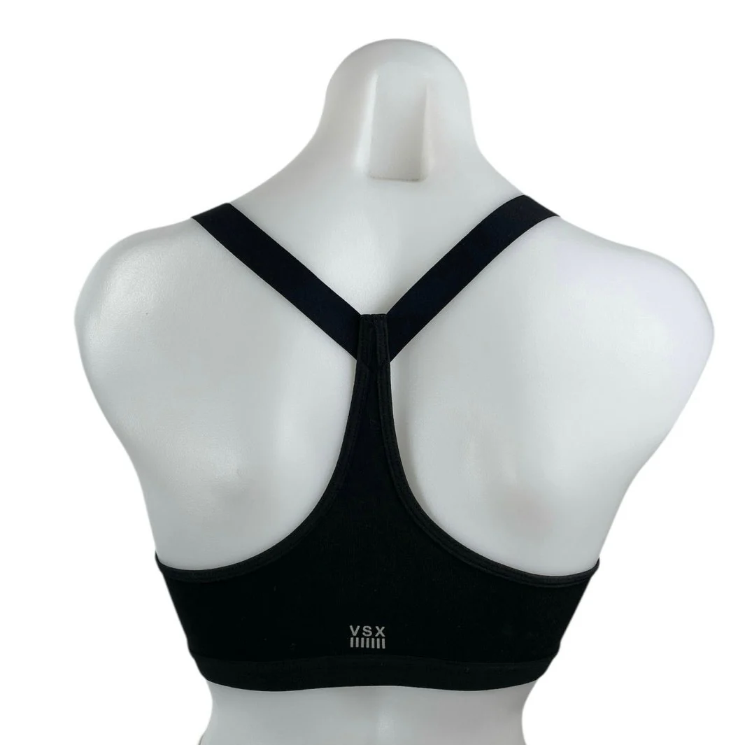 Victoria's Secret VSX Black Zip Front Racerback Active Sports Bra Tank Top 32 - Image 2