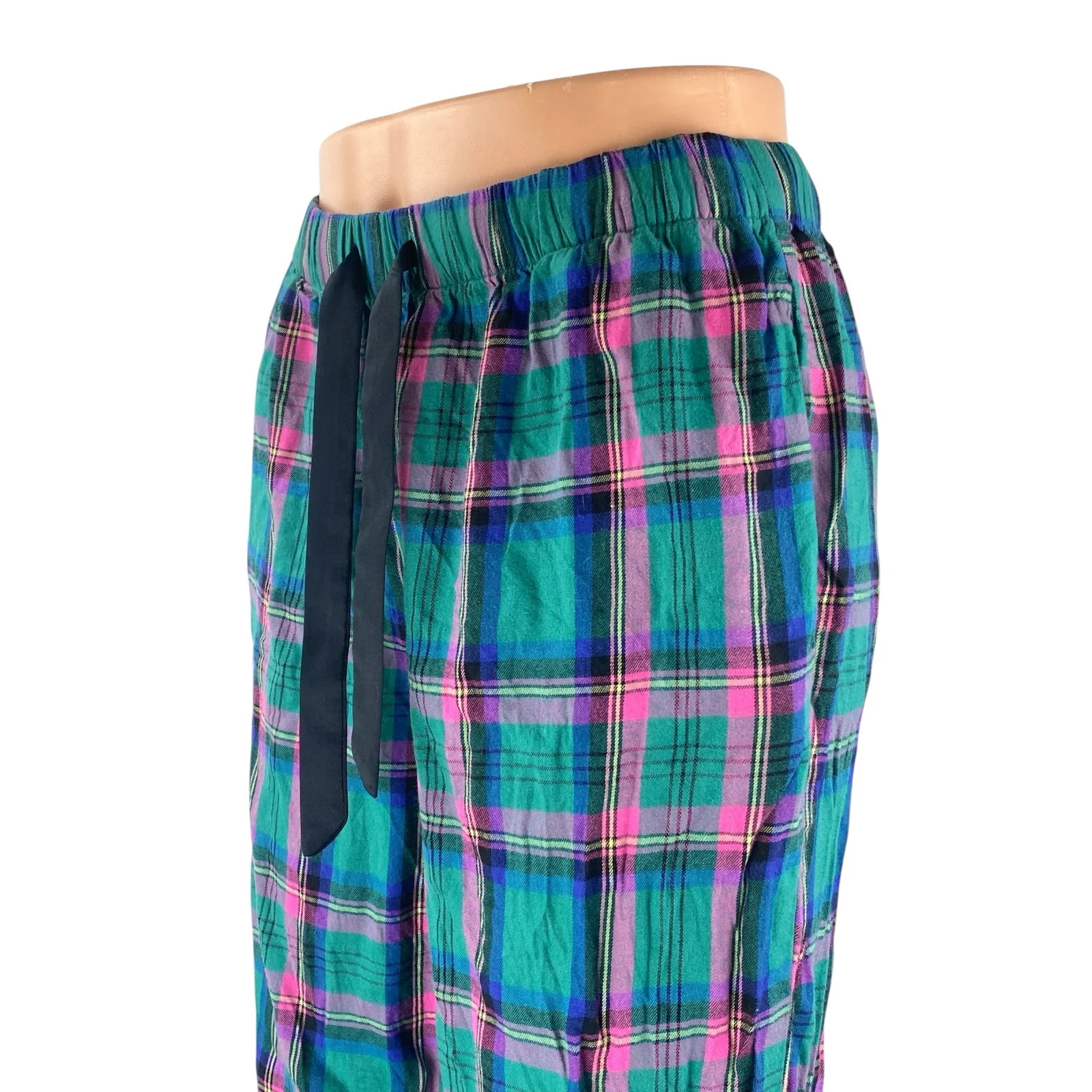 Victoria's Secret Women's Green Pink Plaid Flannel Sleepwear Pajama Pants Sz XS - Image 2