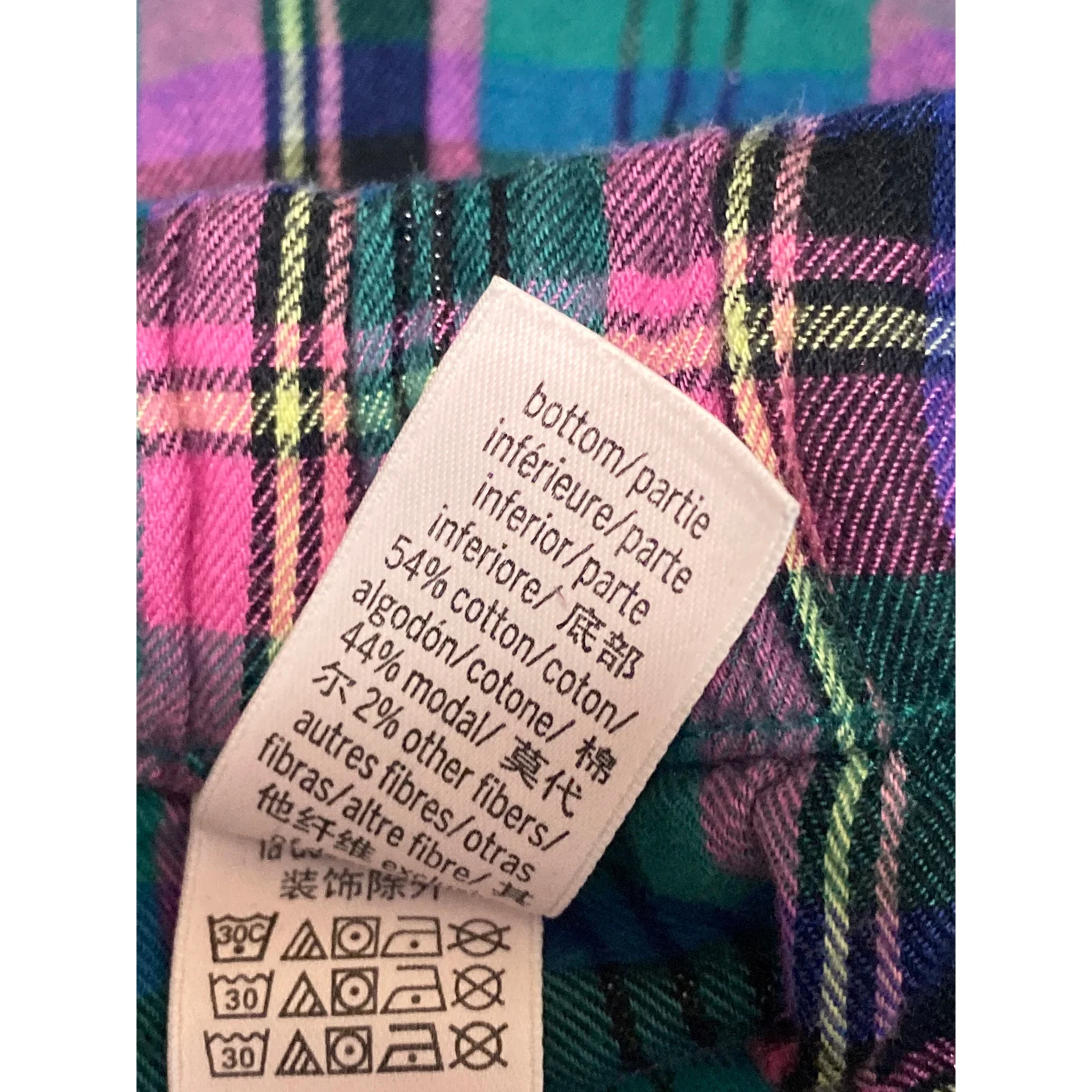 Victoria's Secret Women's Green Pink Plaid Flannel Sleepwear Pajama Pants Sz XS - Image 5