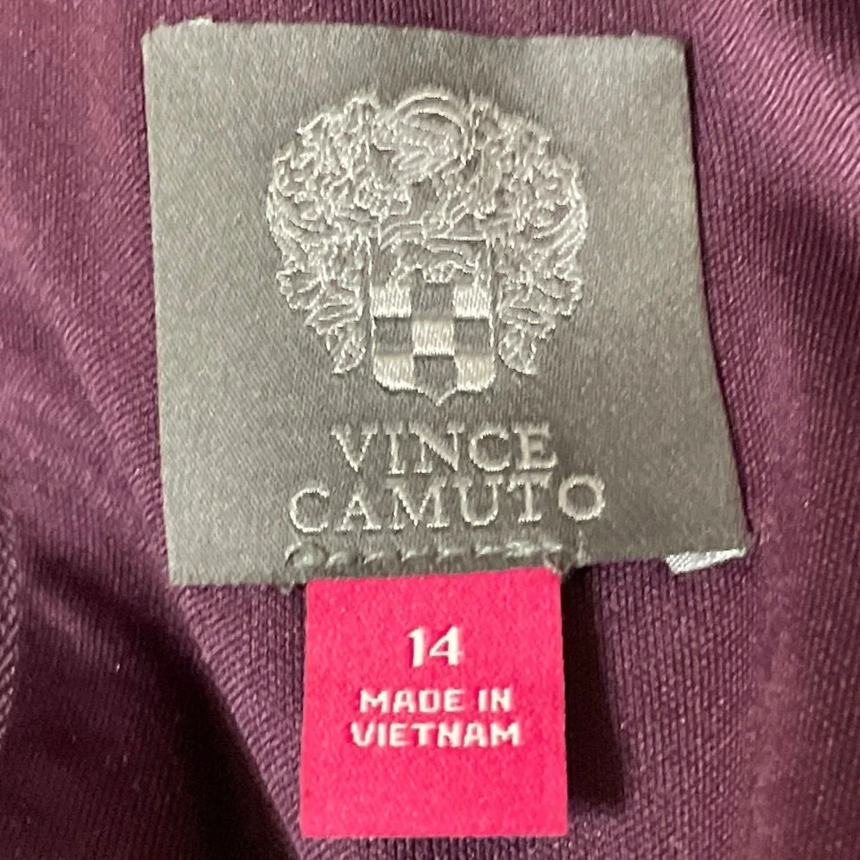Vince Camuto Purple Faux Suede Lasercut Eyelet Trim Cap Sleeve Shift Dress Sz 14 - Image 4