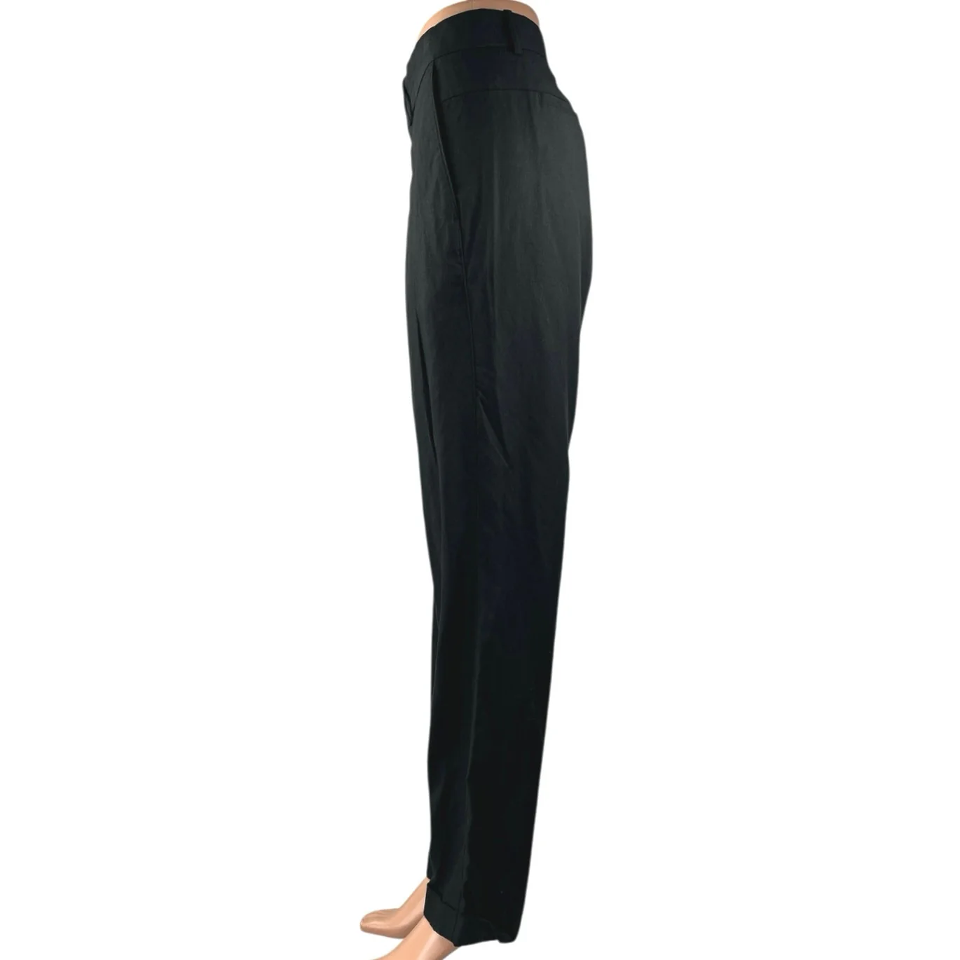 Vince Men's Black High Waisted Straight Leg Button Trousers Dress Pants Size 34 - Image 2