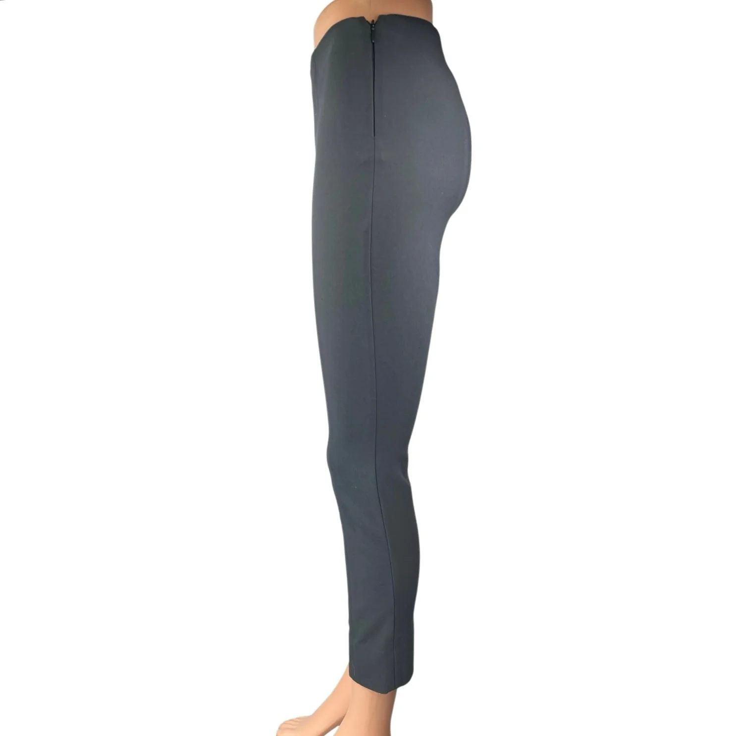 Vince Women's Blue Gray High Waist Pleated Skinny Trousers Leggings Pants Sz XS - Image 2