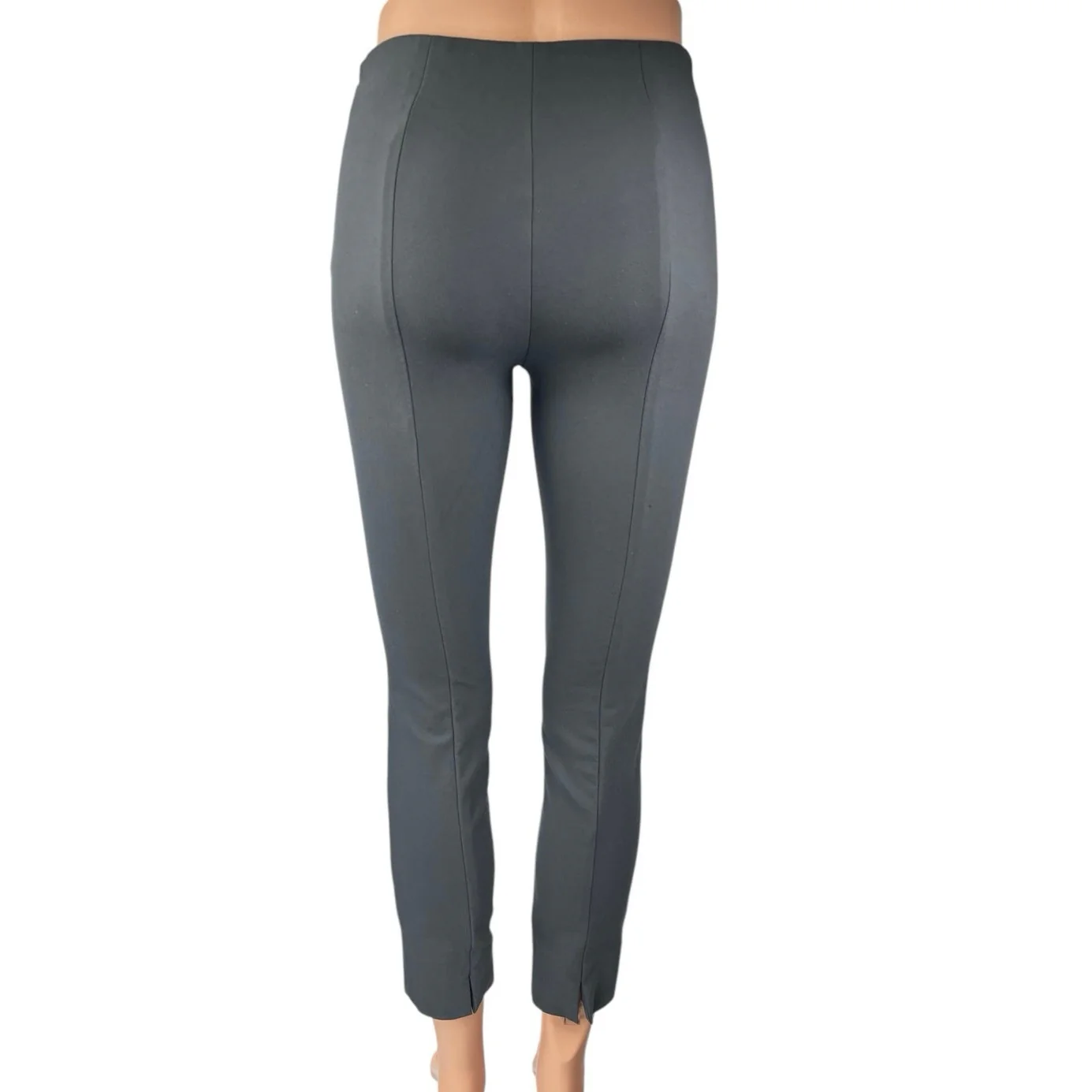 Vince Women's Blue Gray High Waist Pleated Skinny Trousers Leggings Pants Sz XS - Image 3