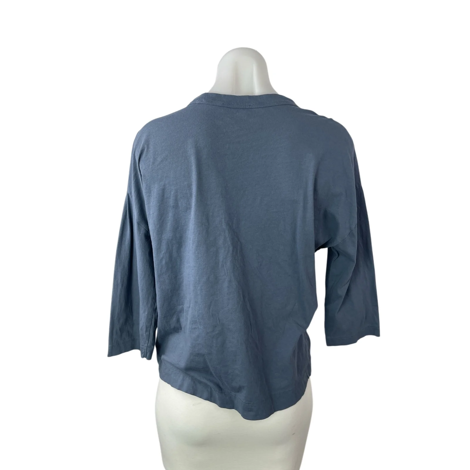 Vince Women's Blue Half Sleeve Crew Neck Basic Pullover T Shirt Tee Top Size S - Image 2