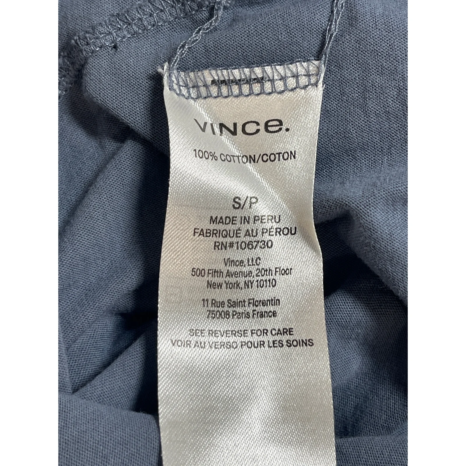 Vince Women's Blue Half Sleeve Crew Neck Basic Pullover T Shirt Tee Top Size S - Image 4