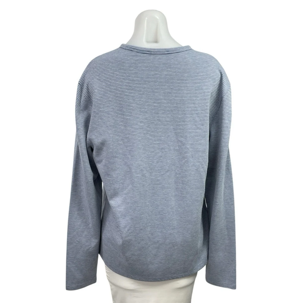 Vince Womens Blue Striped Long Sleeve Crew Neck Knit Pullover Sweater Top Size L - Image 3