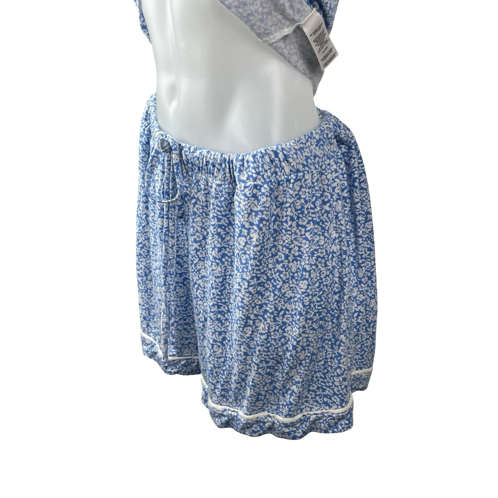 Vineyard Vines Blue Floral Camisole Tank Shorts Sleepwear Pajamas Set Size L - Image 3