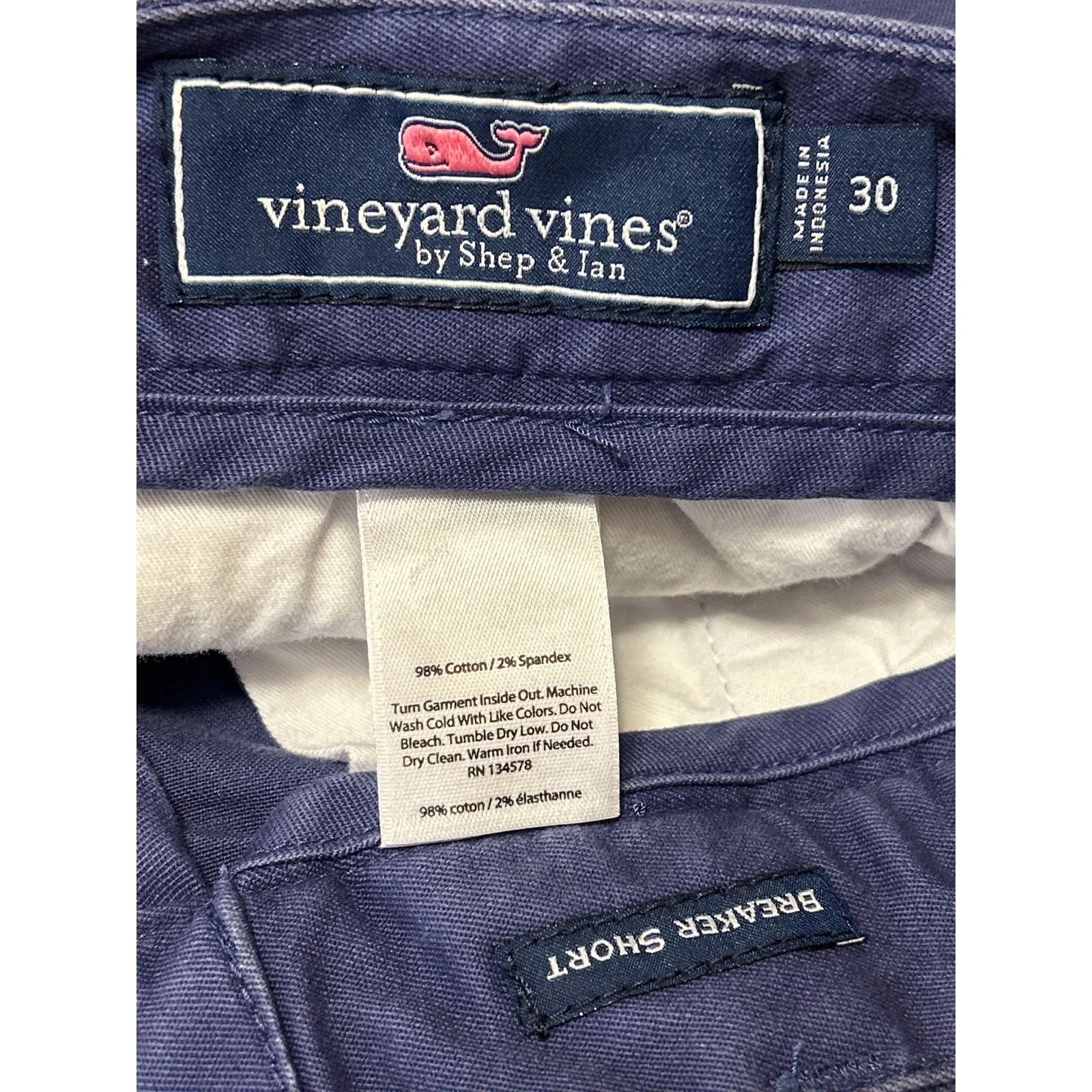 Vineyard Vines Breaker Men's Purple Golf Bermuda Chino Khaki Shorts Size 30 - Image 4