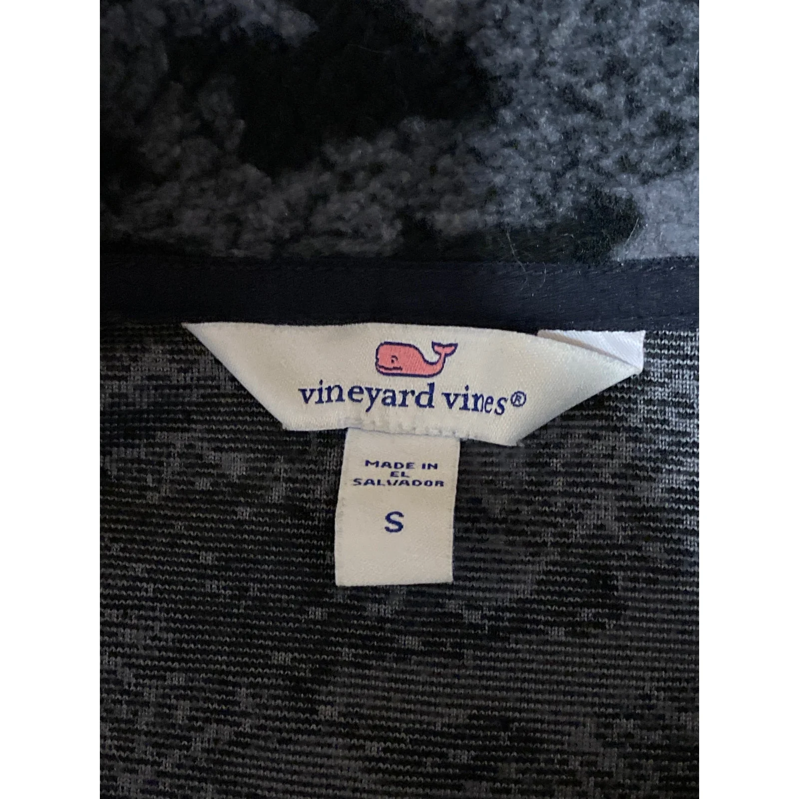 Vineyard Vines Gray Camo Camouflage Sherpa Fleece Zip Up Vest Coat Jacket Size S - Image 3