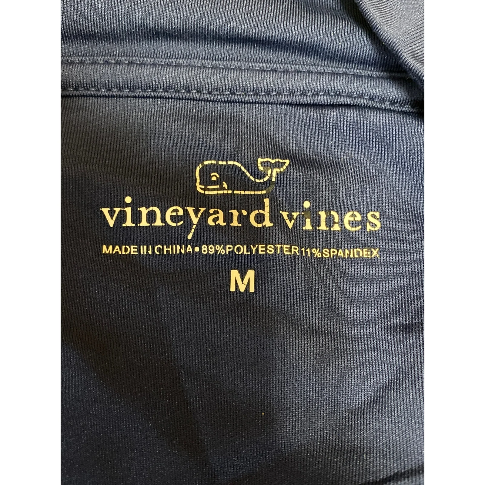 Vineyard Vines Men's Navy Blue Long Sleeve Quarter Zip Pullover Sweatshirt Sz M - Image 3