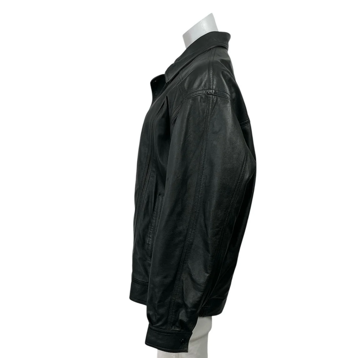 Vintage Cuiropolis Women's Black Faux Leather Zip Up Bomber Jacket Size XL-2XL - Image 2