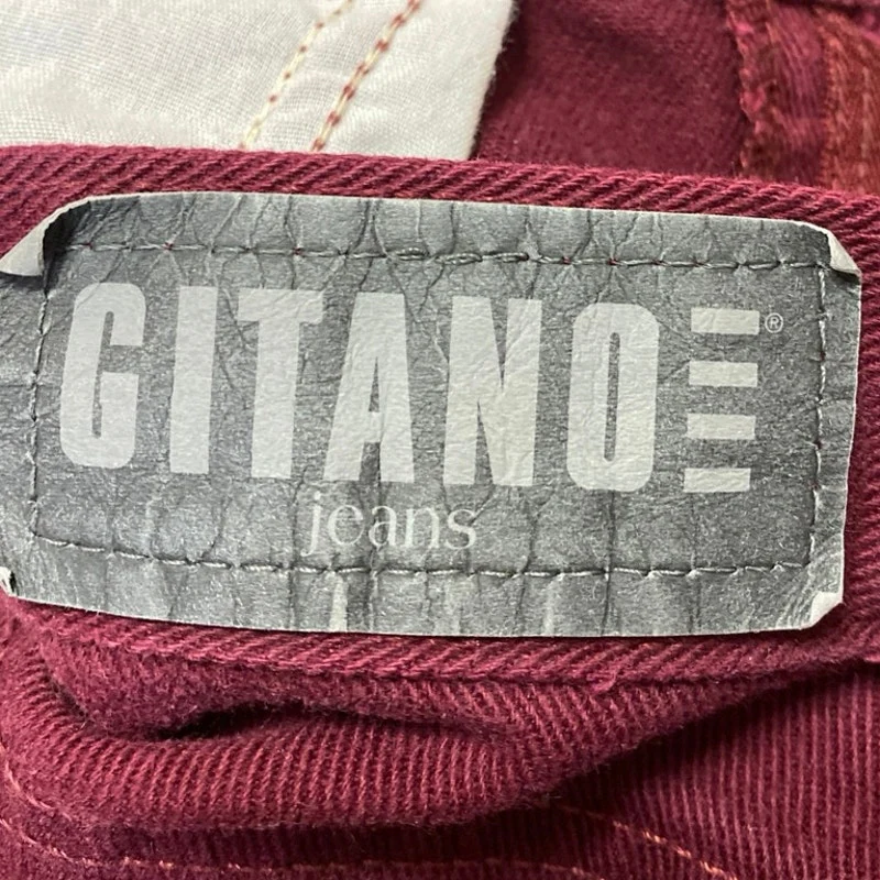 Vintage Gitano Women's Red Maroon High Waisted Tapered Leg Denim Jeans Size 12 - Image 4