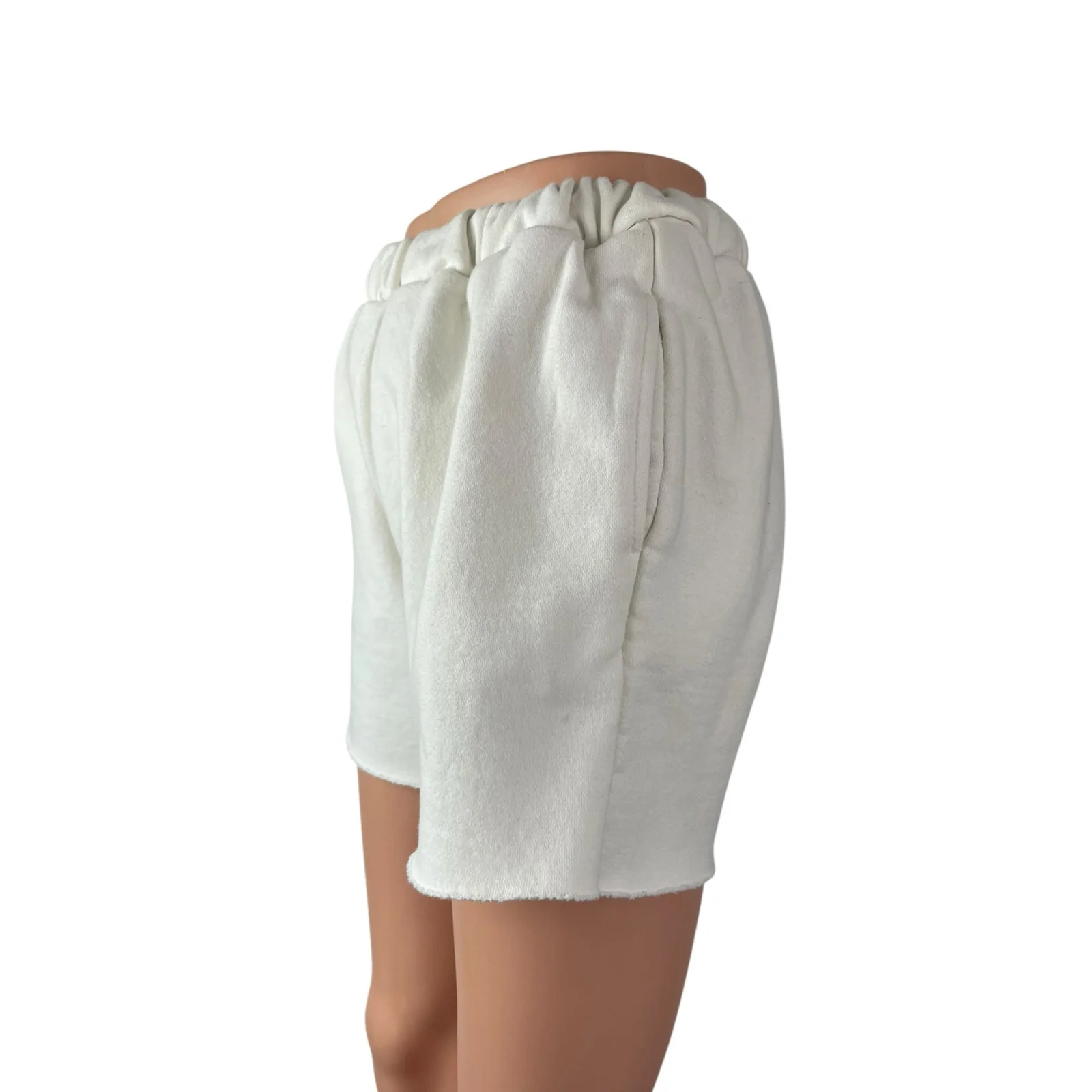 Vintage Havana Women's White Fleece Wide Leg Lounge Athletic Sweat Shorts Sz XS - Image 2