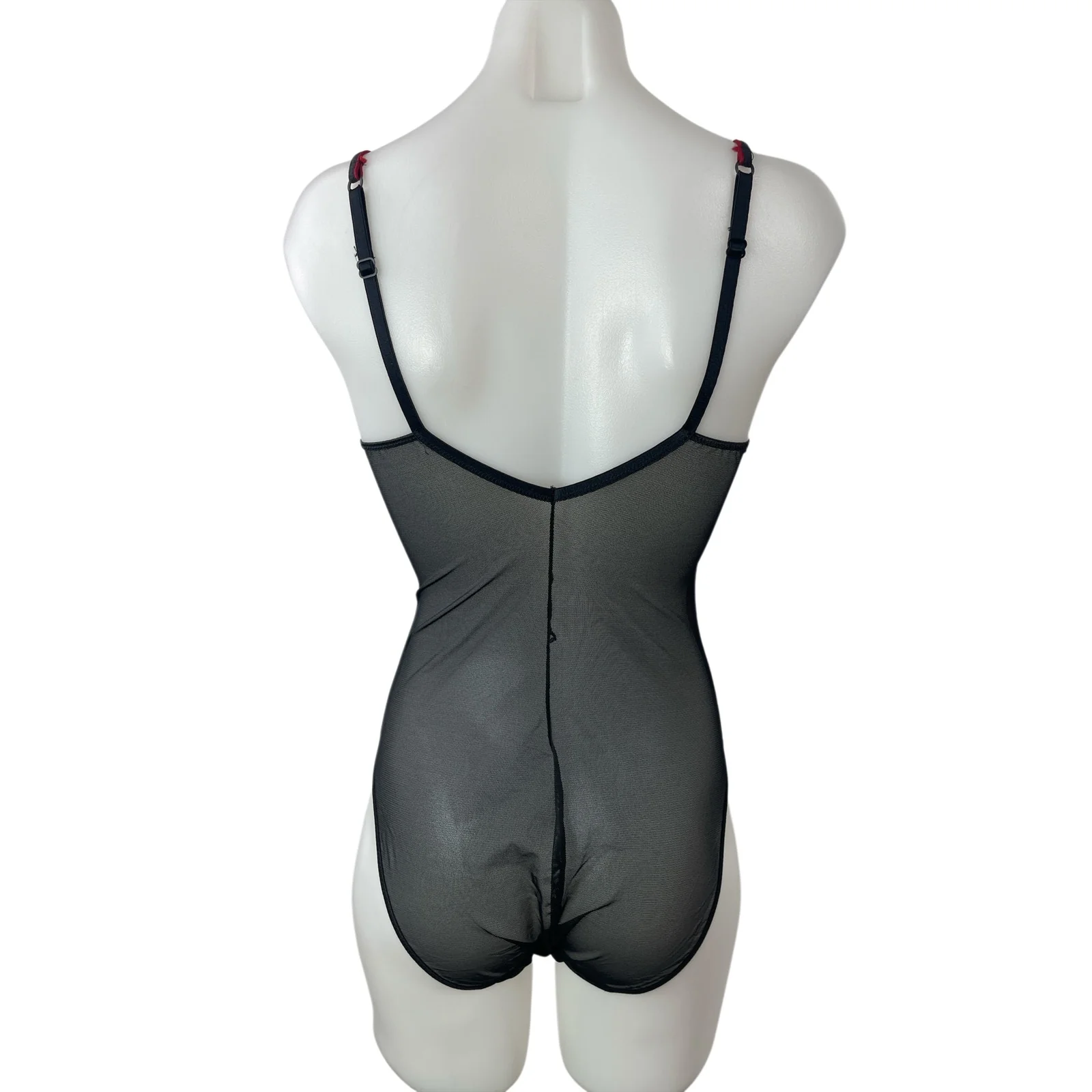 Vintage Victoria's Secret Gold Label Floral Velvet Mesh Teddy Bodysuit Top Sz 34 - Image 2