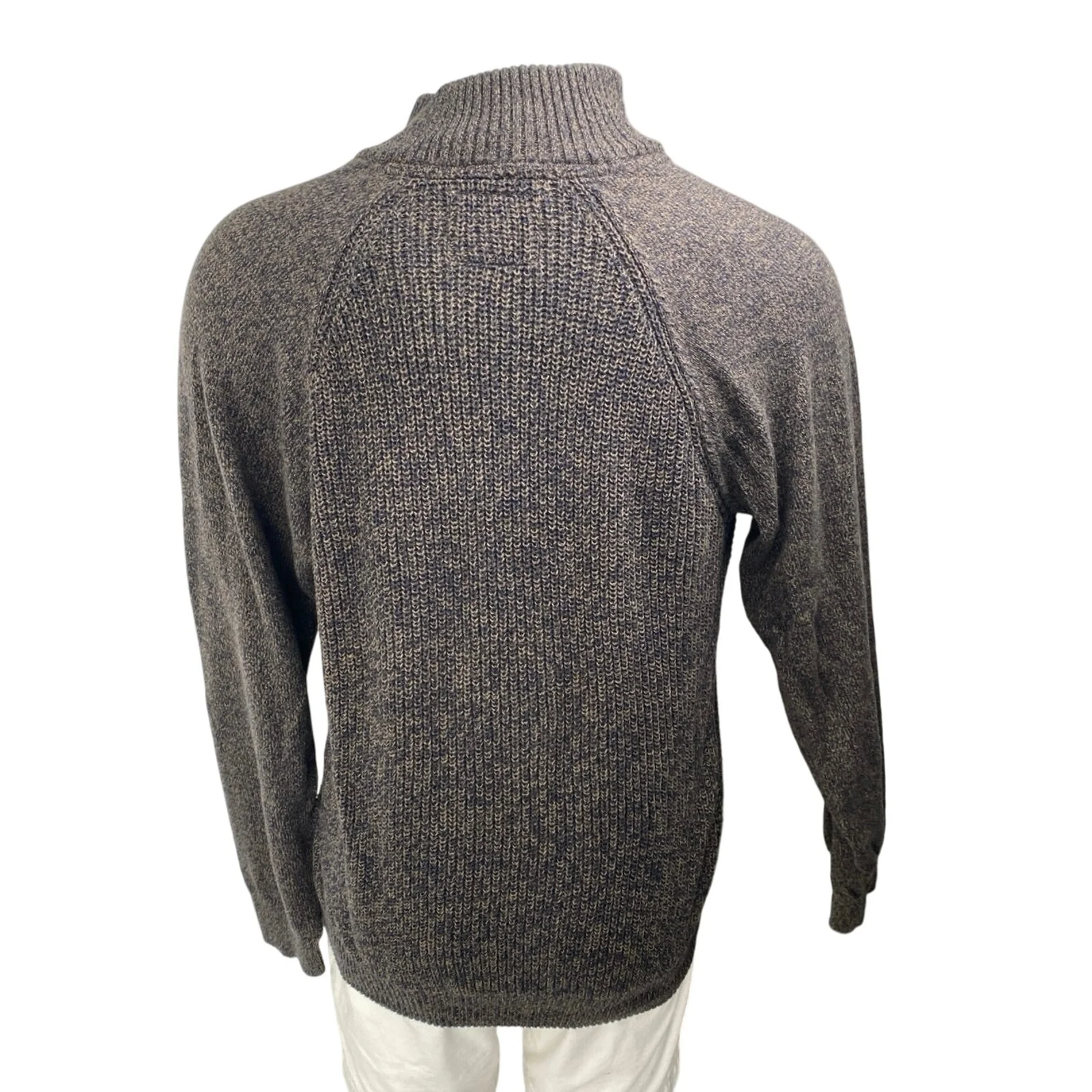 Vintage Weatherproof Men's Gray Long Sleeve Waffle Knit Henley Sweater Top XL - Image 2