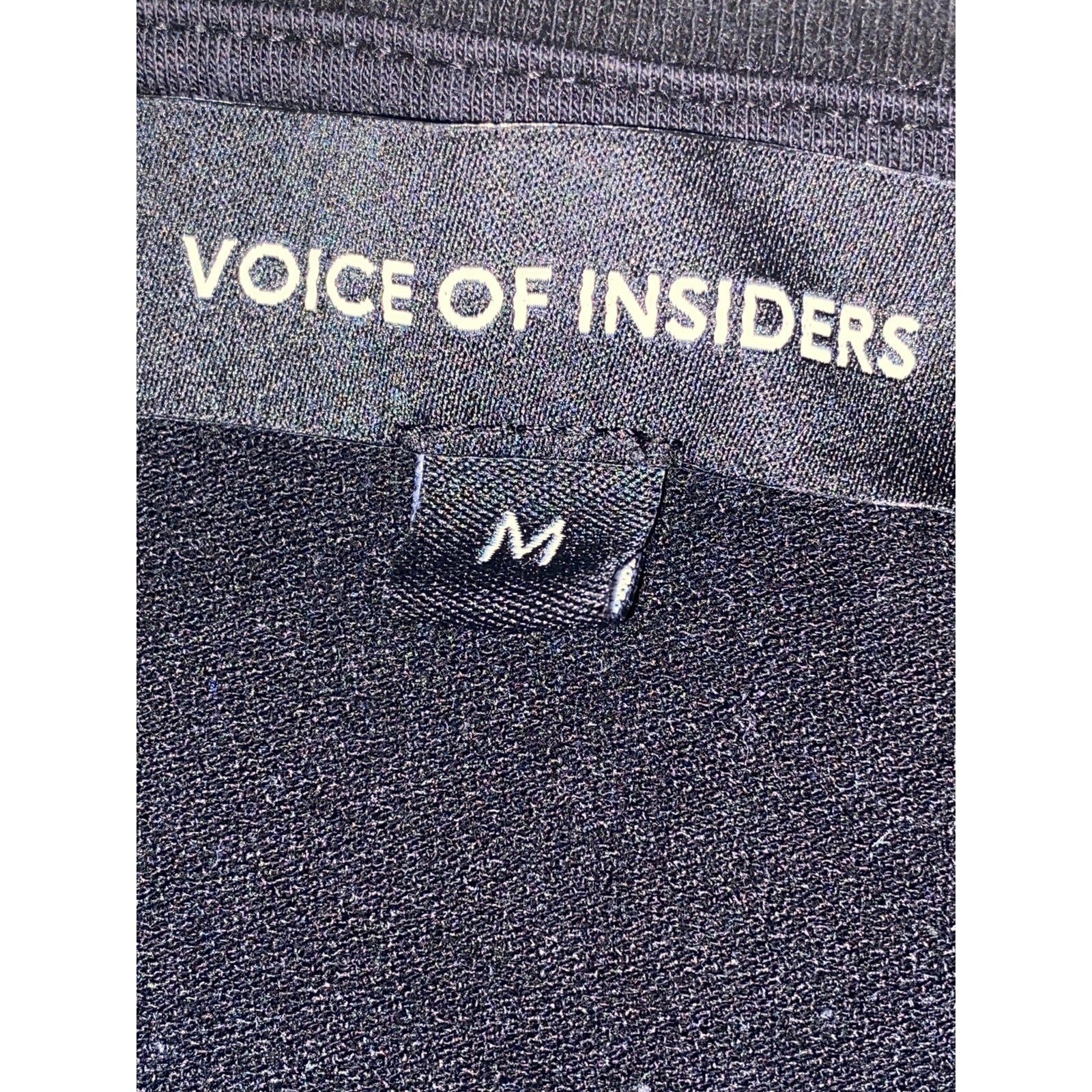 Voice of Insiders Black Cotton Crewneck Short Sleeve Graphic Tee T-shirt Top M - Image 3