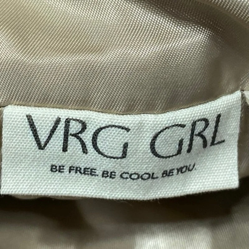 VRG Grl Brown Cream Faux Fur Plaid Checkered Side Zip Mini A-Line Skirt Size 8 - Image 4