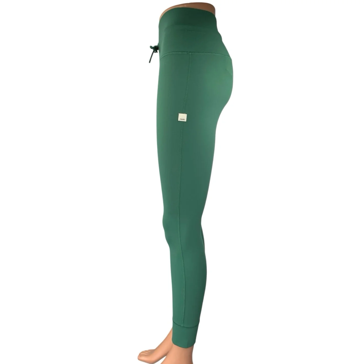 Vuori Daily 7/8 Green Skinny High Waist Drawstring Workout Gym Leggings Pants XS - Image 2