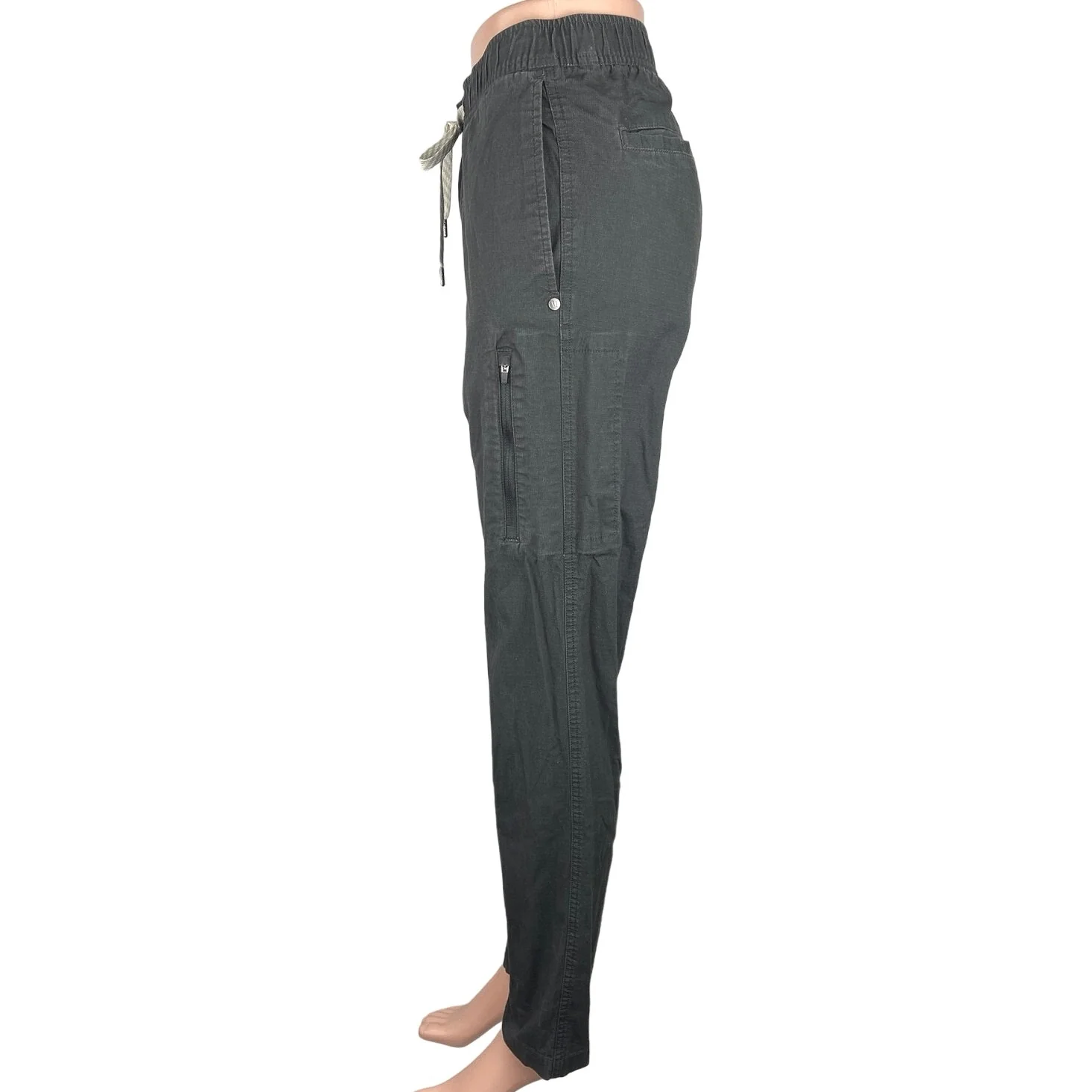 Vuori Grey Cotton Drawstring Elastic Performance Zip Cargo Jogger Pants Size M - Image 2