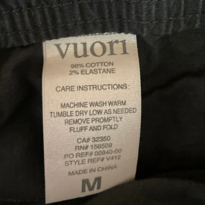 Vuori Grey Cotton Drawstring Elastic Performance Zip Cargo Jogger Pants Size M - Image 5