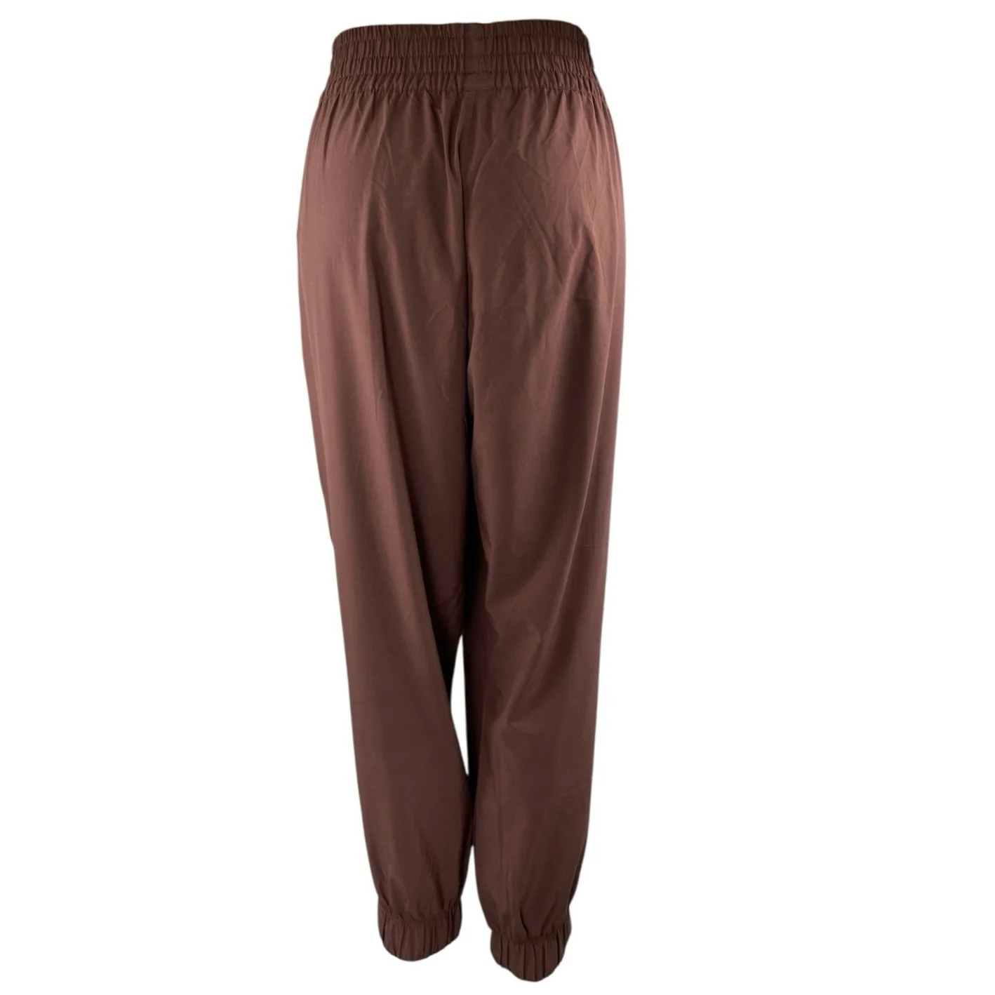 Vuori Women's Brown High Waisted Elastic Waist Tapered Trousers Joggers Pants L - Image 3