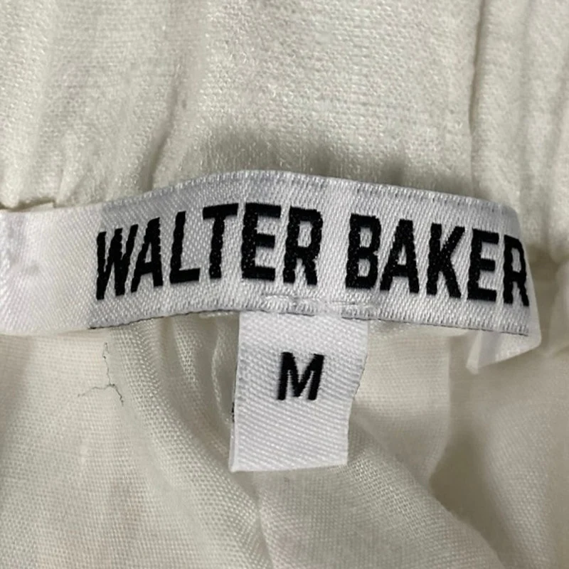Walter Baker Women's White Linen High Waisted Pleated Casual Mini Shorts Size M - Image 4