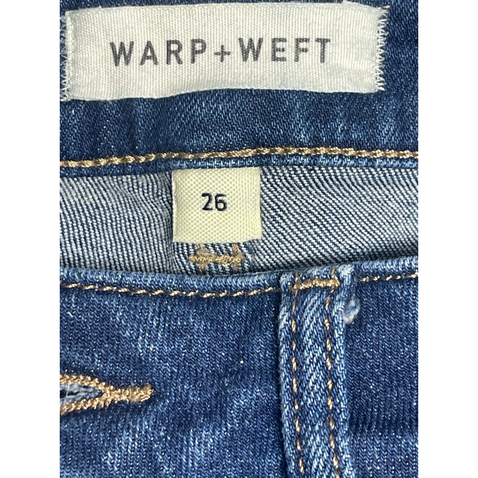Warp + Weft Women's Blue High Rise Palazzo Trouser Wide Leg Denim Jeans Pants 28 - Image 3
