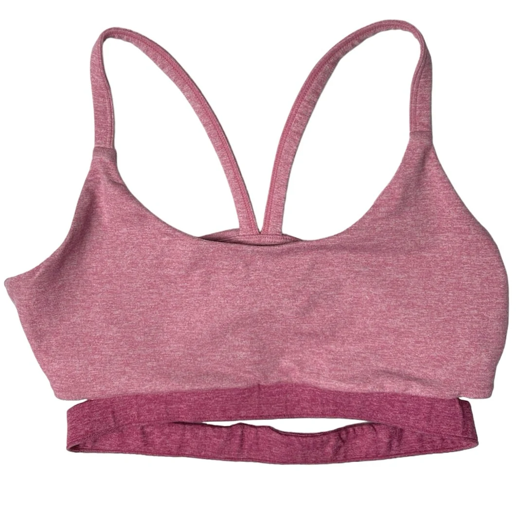 We Me Pink Gray Tri Tone Colorblock Workout Yoga Athletic Two Piece Set Size Sa - Image 3