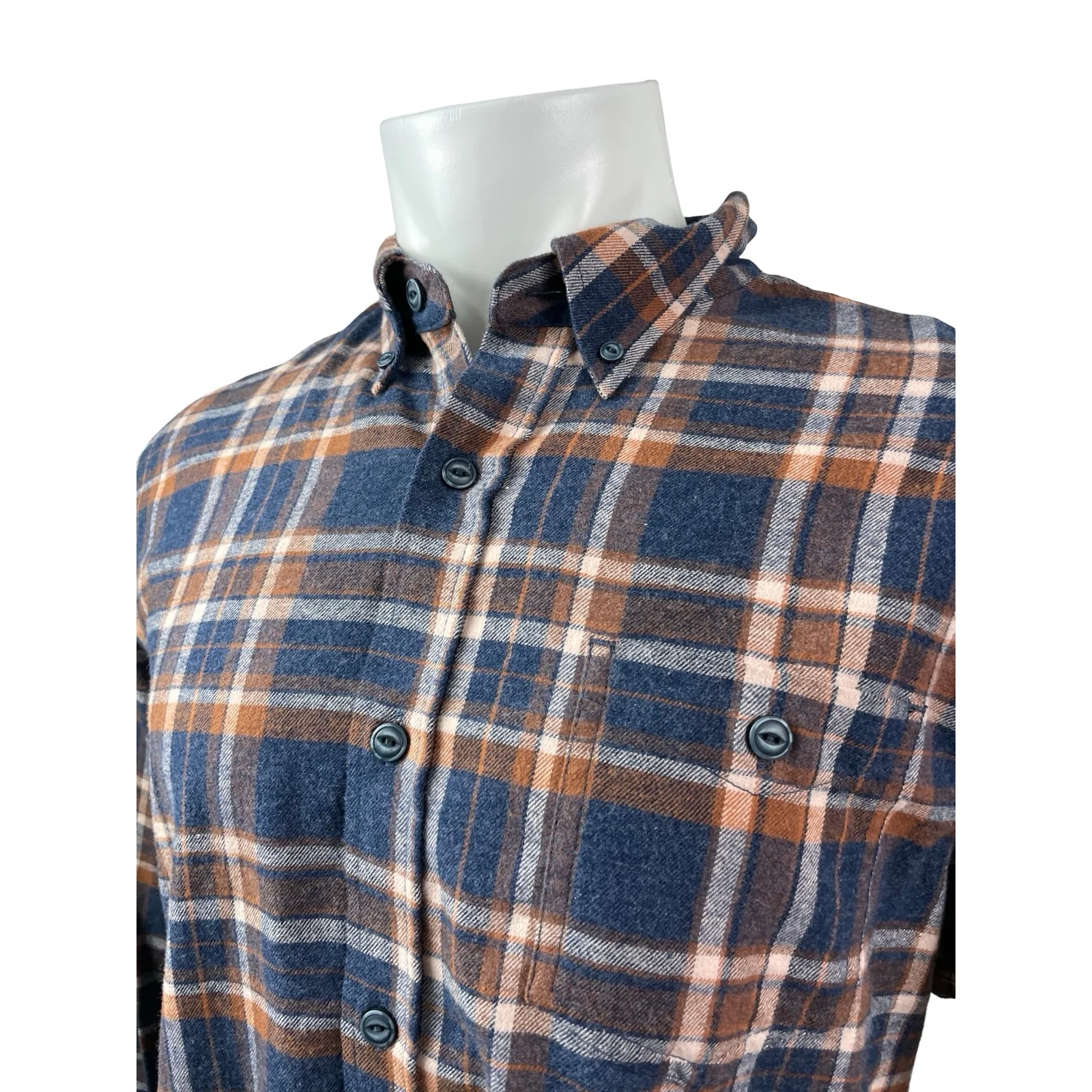 Weatherproof Vintage Plaid Check Collared Long Sleeve Button Down Shirt Top L - Image 3