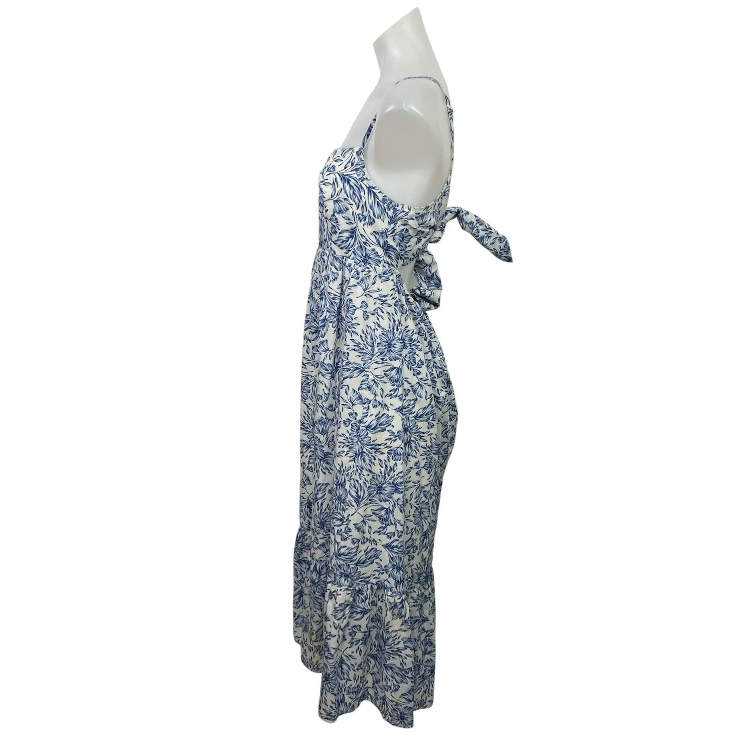 We're All Pretty Girls Blue Floral Tiered Maxi Cami Tank Flare A-Line Dress Sz M - Image 2