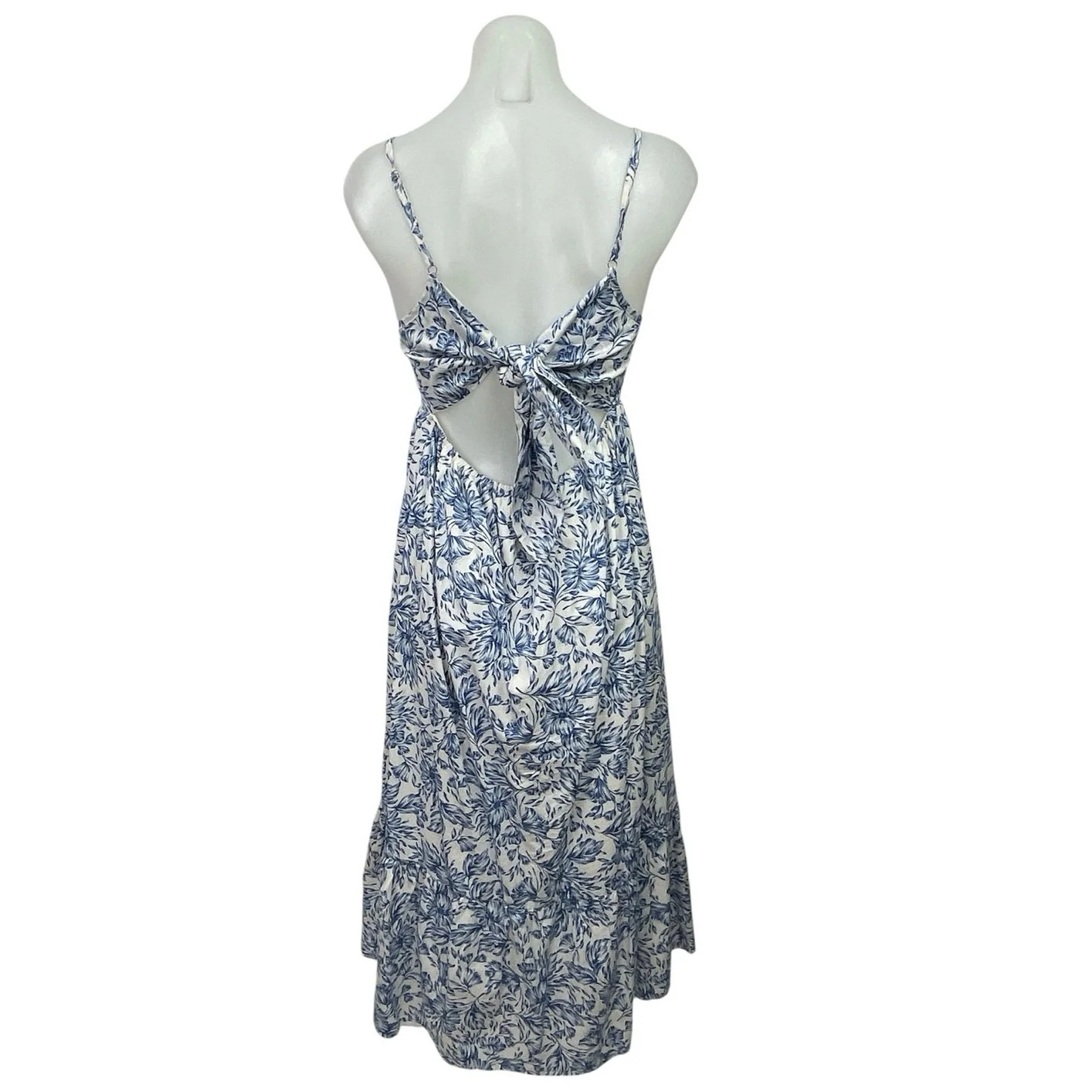 We're All Pretty Girls Blue Floral Tiered Maxi Cami Tank Flare A-Line Dress Sz M - Image 3