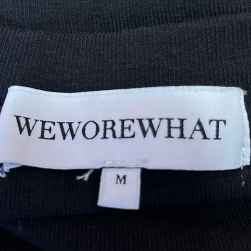 WeWoreWhat Black Short Sleeve Scoop Neck Stretch Cropped T Shirt Tee Top Size M - Image 3