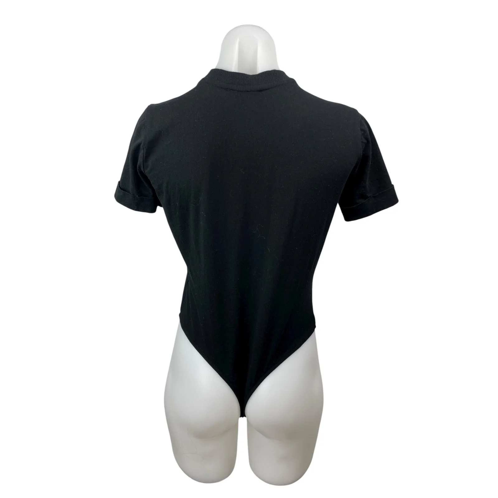 WeWoreWhat Danielle Berstein Women's Black Mock Neck T-Shirt Bodysuit Top Sz XS - Image 4