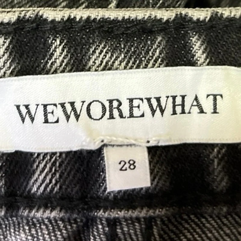 WeWoreWhat Women's Black High Waisted Straight Wide Leg Denim Jeans Pants Sz 28 - Image 4