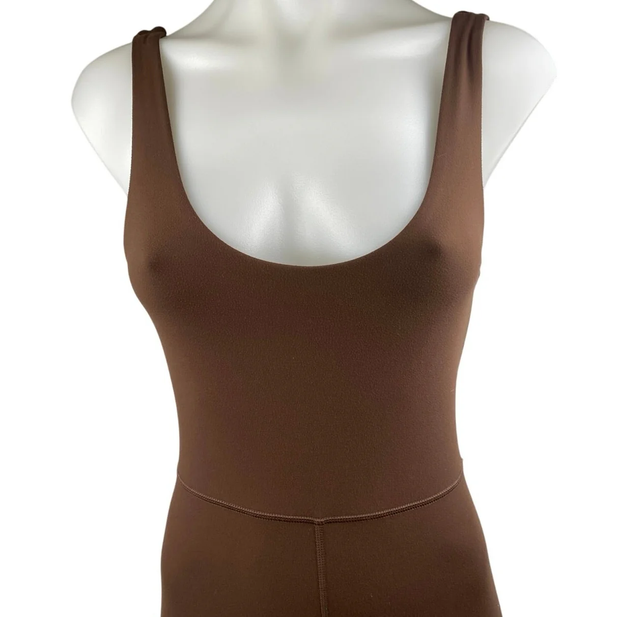 WeWoreWhat Women's Brown Sleeveless One Piece Skinny Yoga Workout Jumpsuits Sz M - Image 3