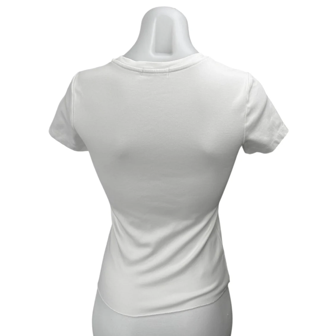 WeWoreWhat Women's White Short Sleeve Slim Fit Crew Neck T Shirt Tee Top Size M - Image 2