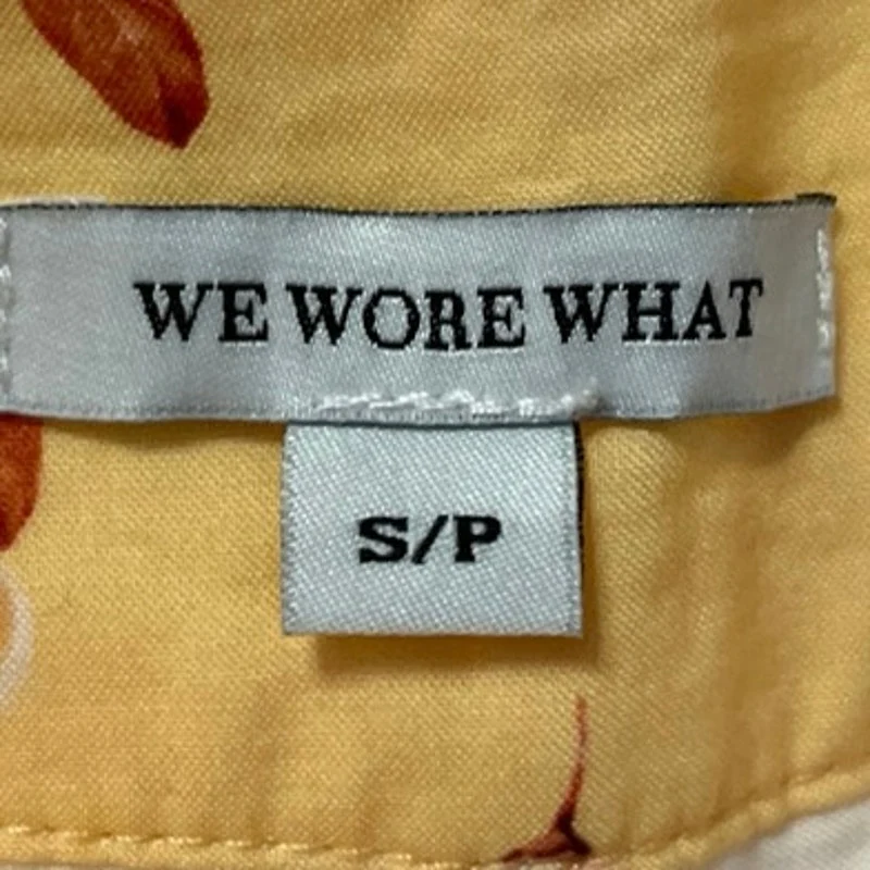 WeWoreWhat Yellow Floral High Waisted Zip A Line Casual Mini Shorts Size S - Image 4
