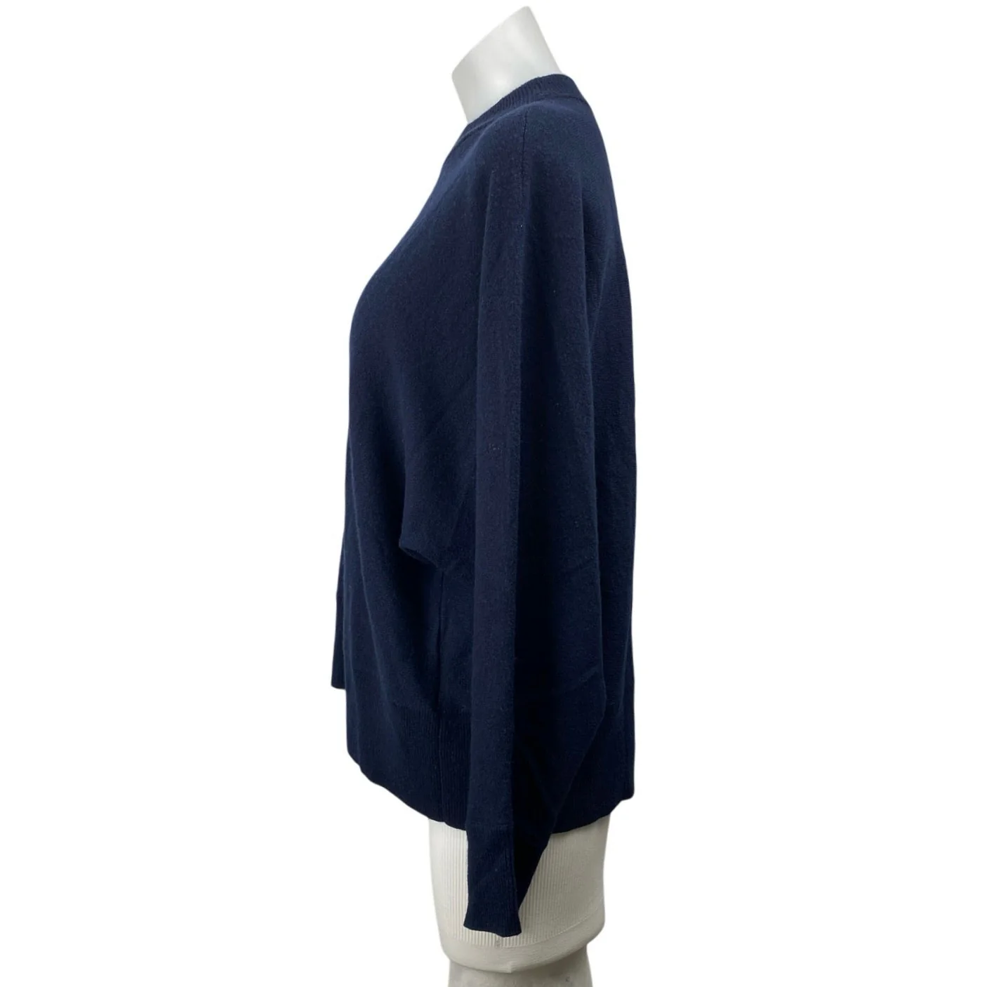 Whistles Women's Blue Mock Neck Long Dolman Sleeve Knit Pullover Sweater Top M - Image 2