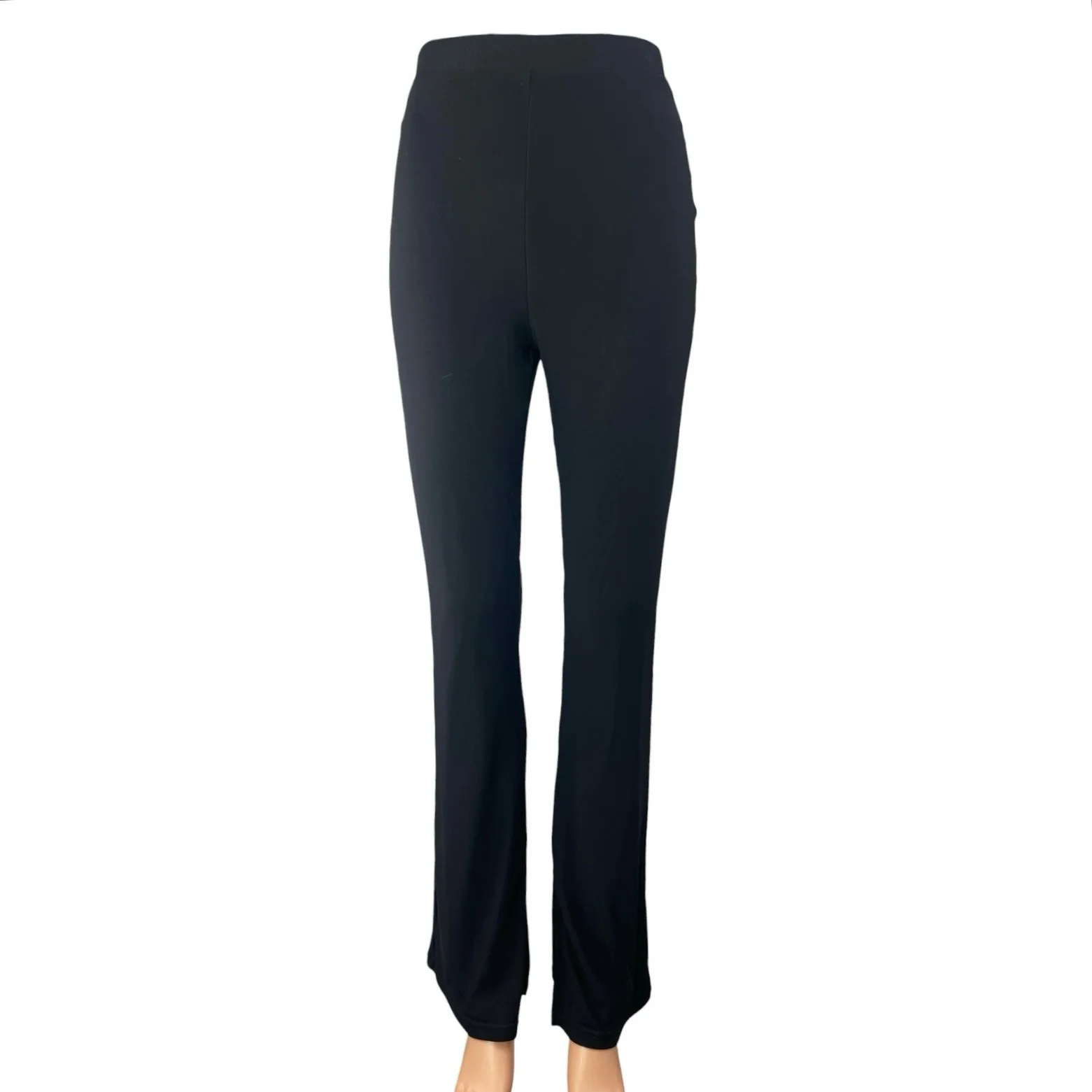 White Fox Womens Black Slim Fit High Rise Bootcut Flare Trousers Dress Pants S