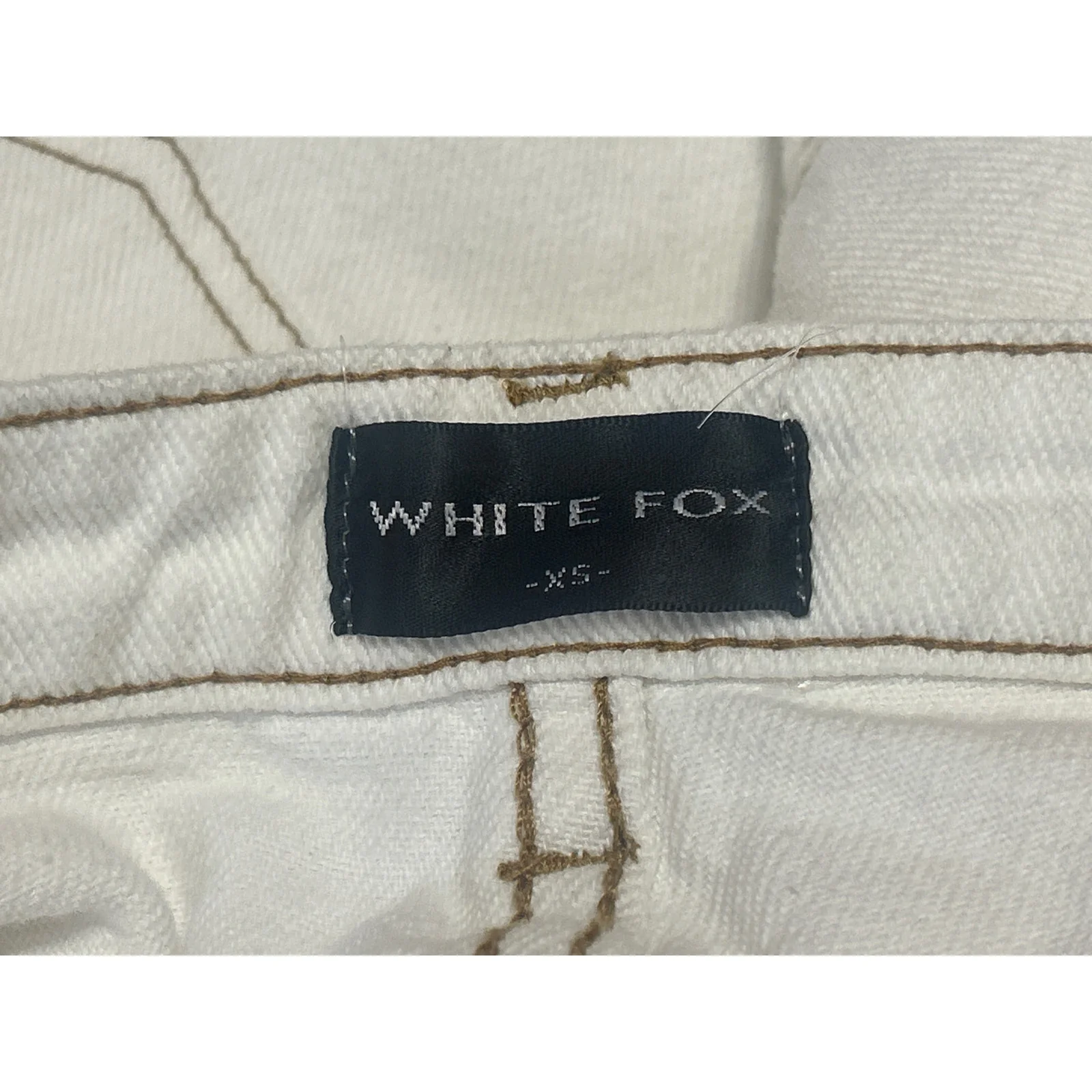 White Fox Women's White High Waisted Split Front Midi Denim Jean Skirt Size XS - Image 4