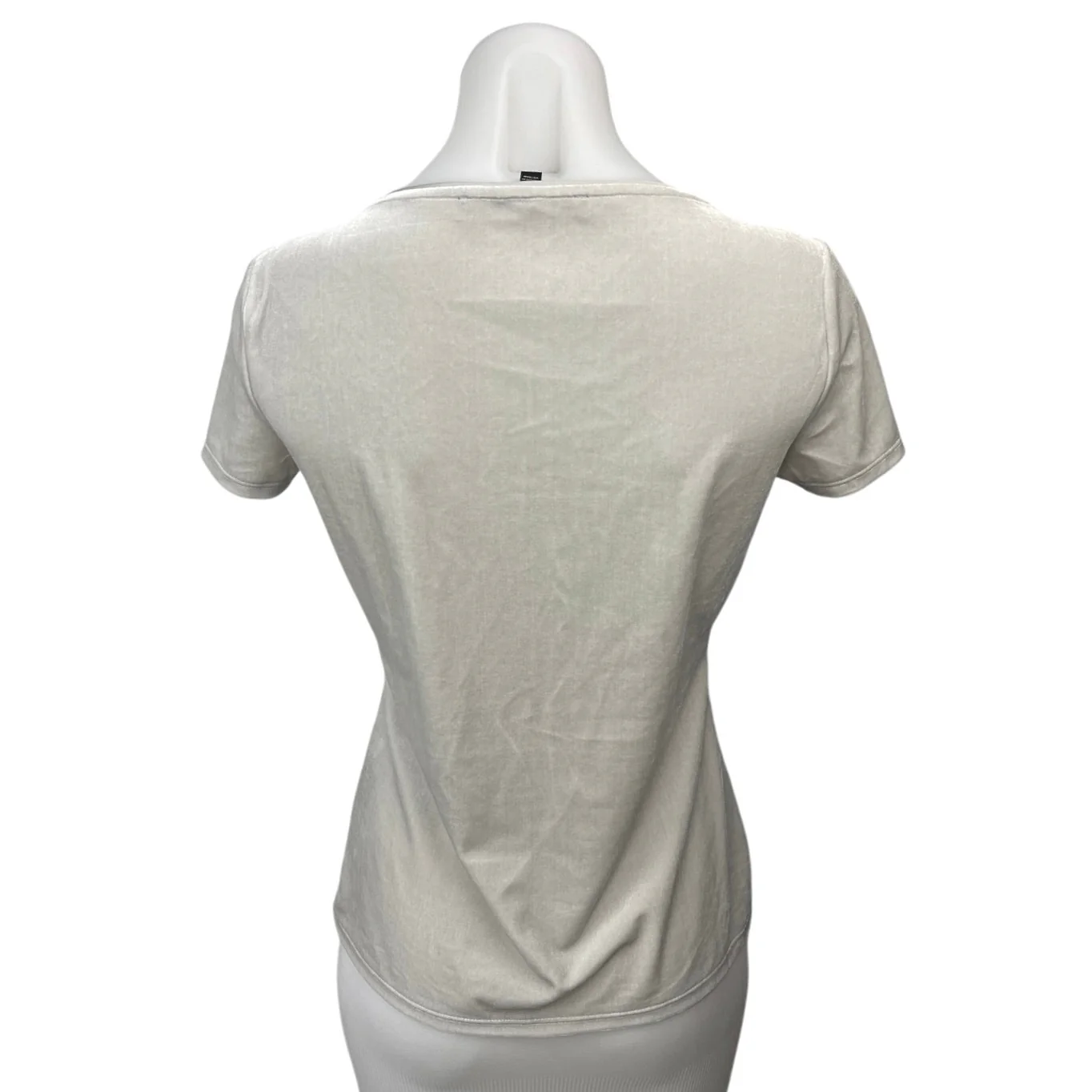 White House Black Market Gray Velour Velvet Short Sleeve Casual Tee Top Size XS - Image 2