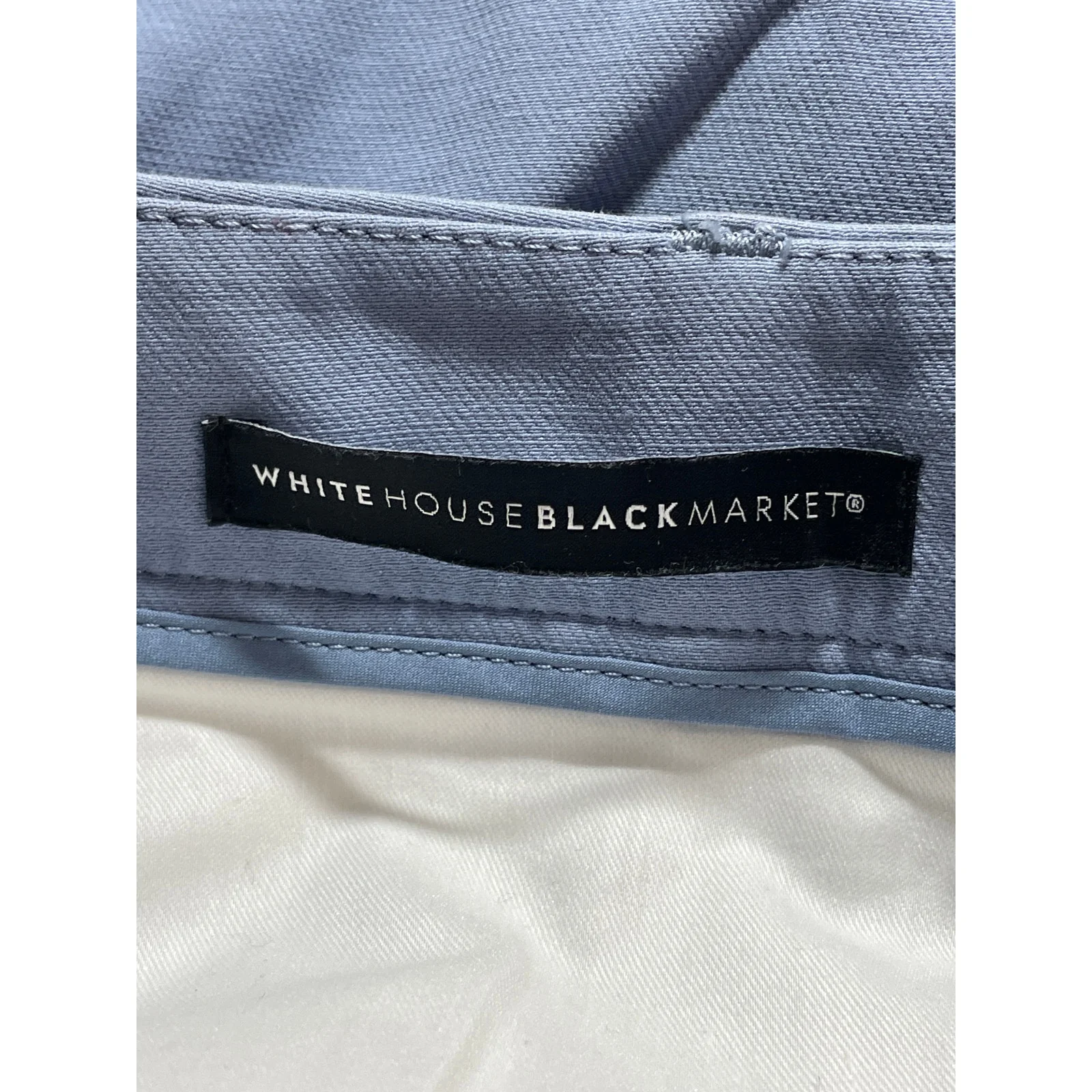 White House Black Market Women's Blue High Rise Straight Trousers Pants Size 4 - Image 7