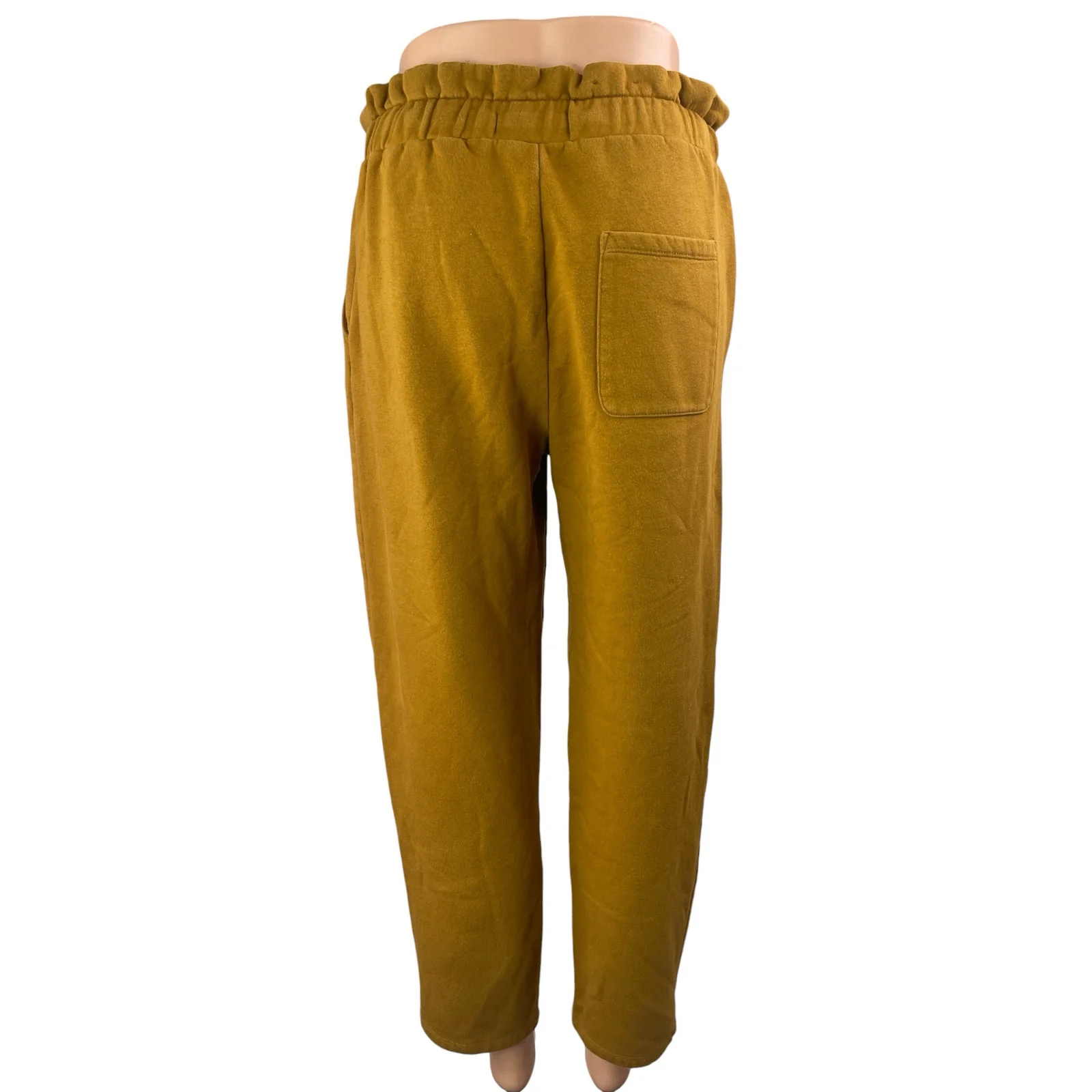 Who What Wear Women's Gold High Rise Paperbag Straight Trousers Pants Size S - Image 2