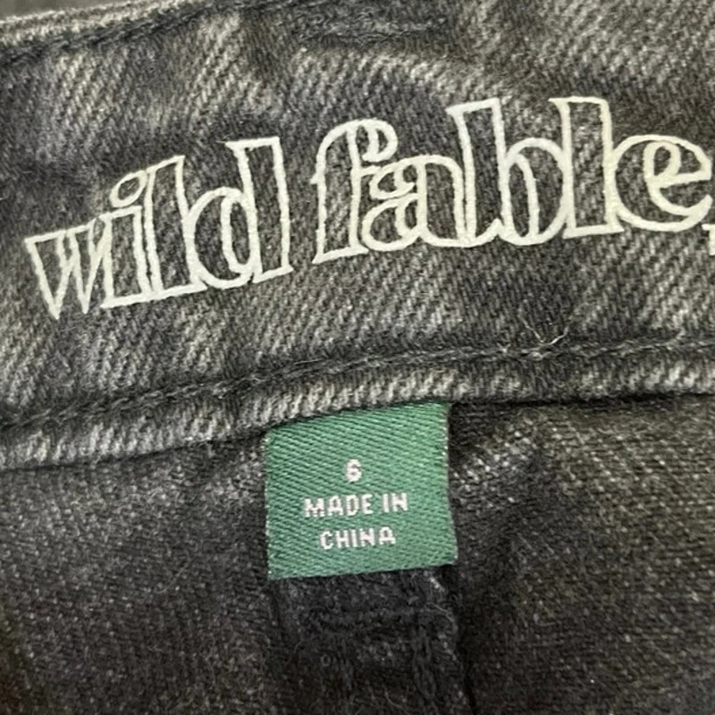 Wild Fable Black Denim High Rise Distressed Cut Off Hem Mini Jeans Shorts Size 6 - Image 3
