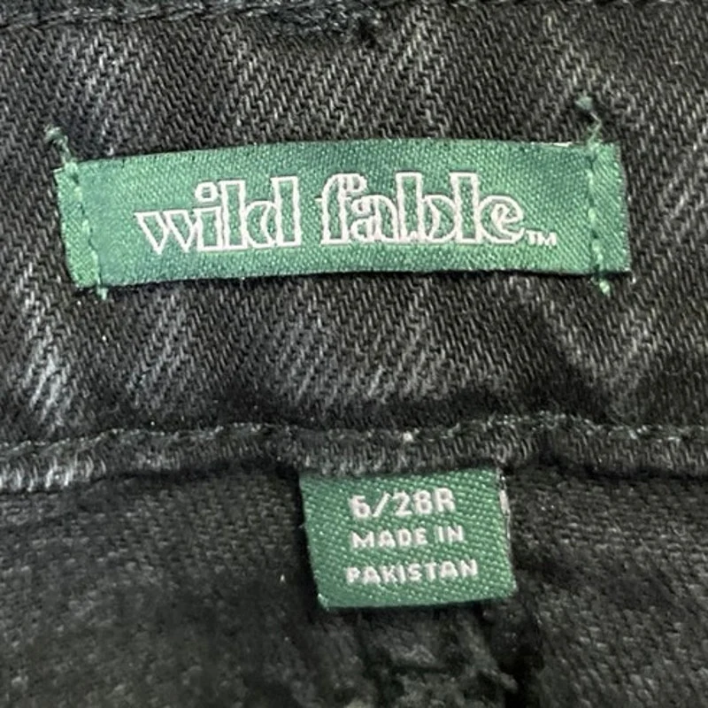 Wild Fable Black Highest Rise Baggy Distressed Straight Denim Jeans Pants Sz 28 - Image 4
