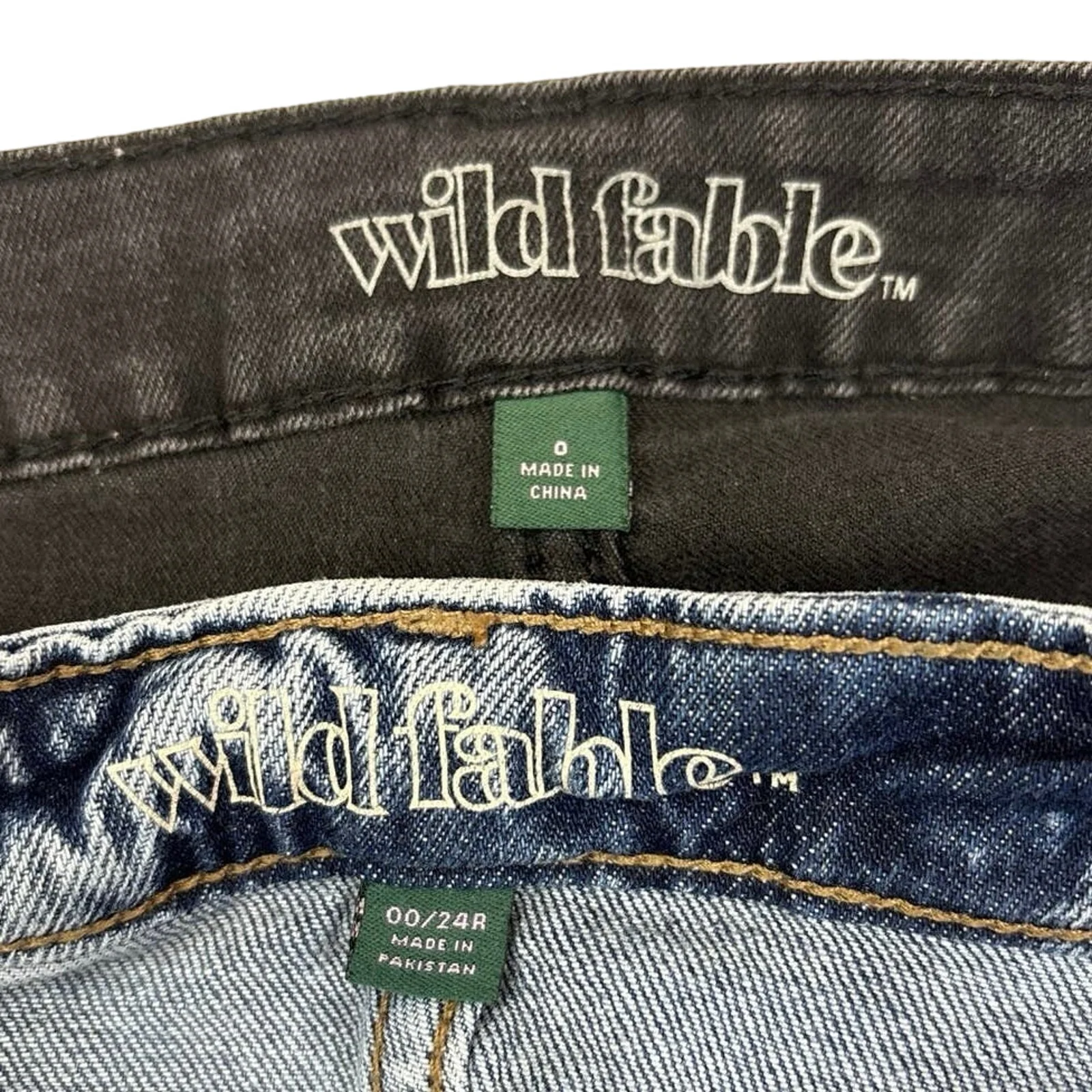 Wild Fable Blue Black Denim Mid-rise Casual Beach 2Pc Lot Set Shorts Size 0/00 - Image 4